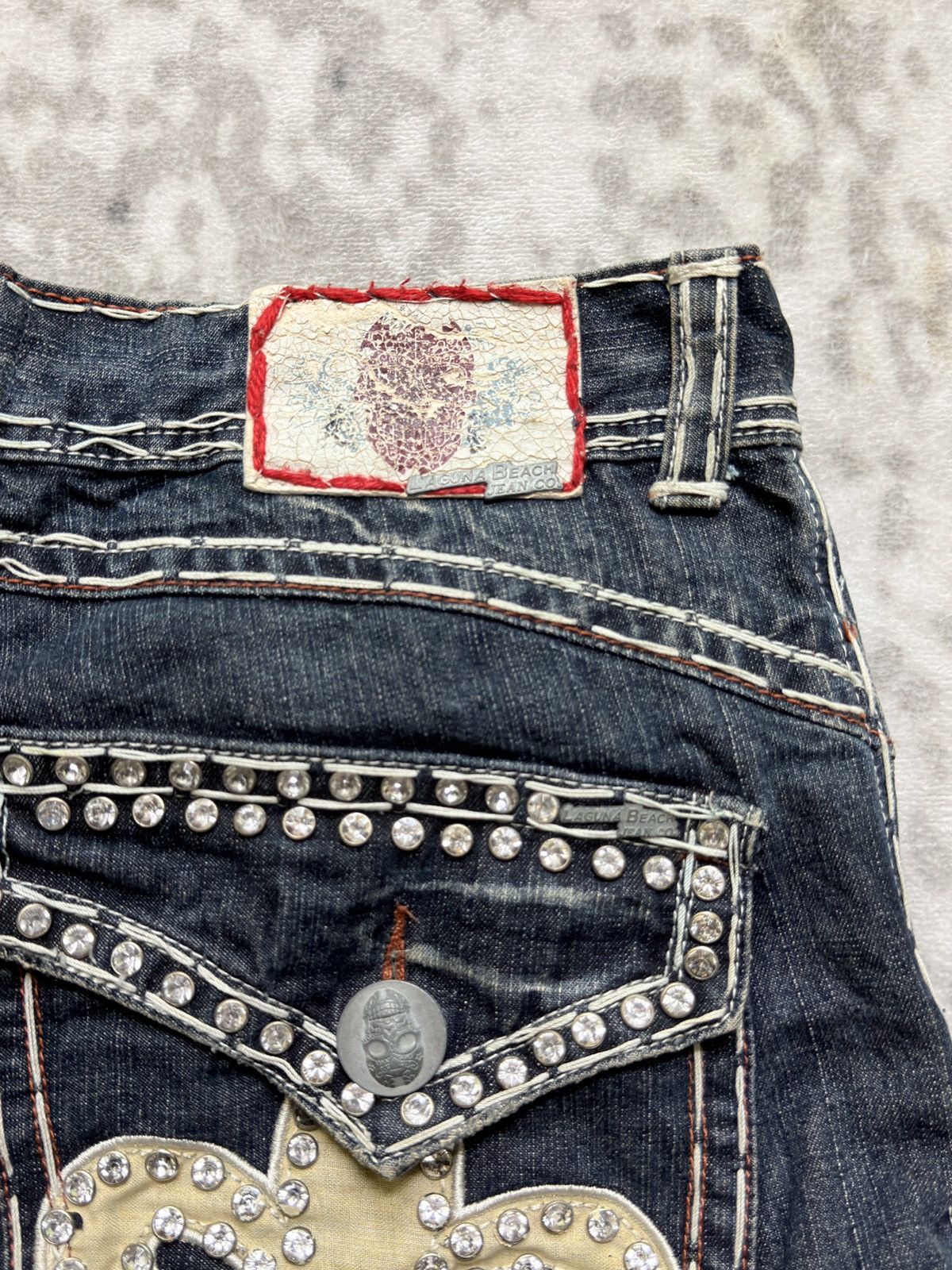 Hysteric Glamour Laguna Beach Fleur De Lis Embellishment Flared White Stitch Size US 32 / EU 48 - 13 Thumbnail
