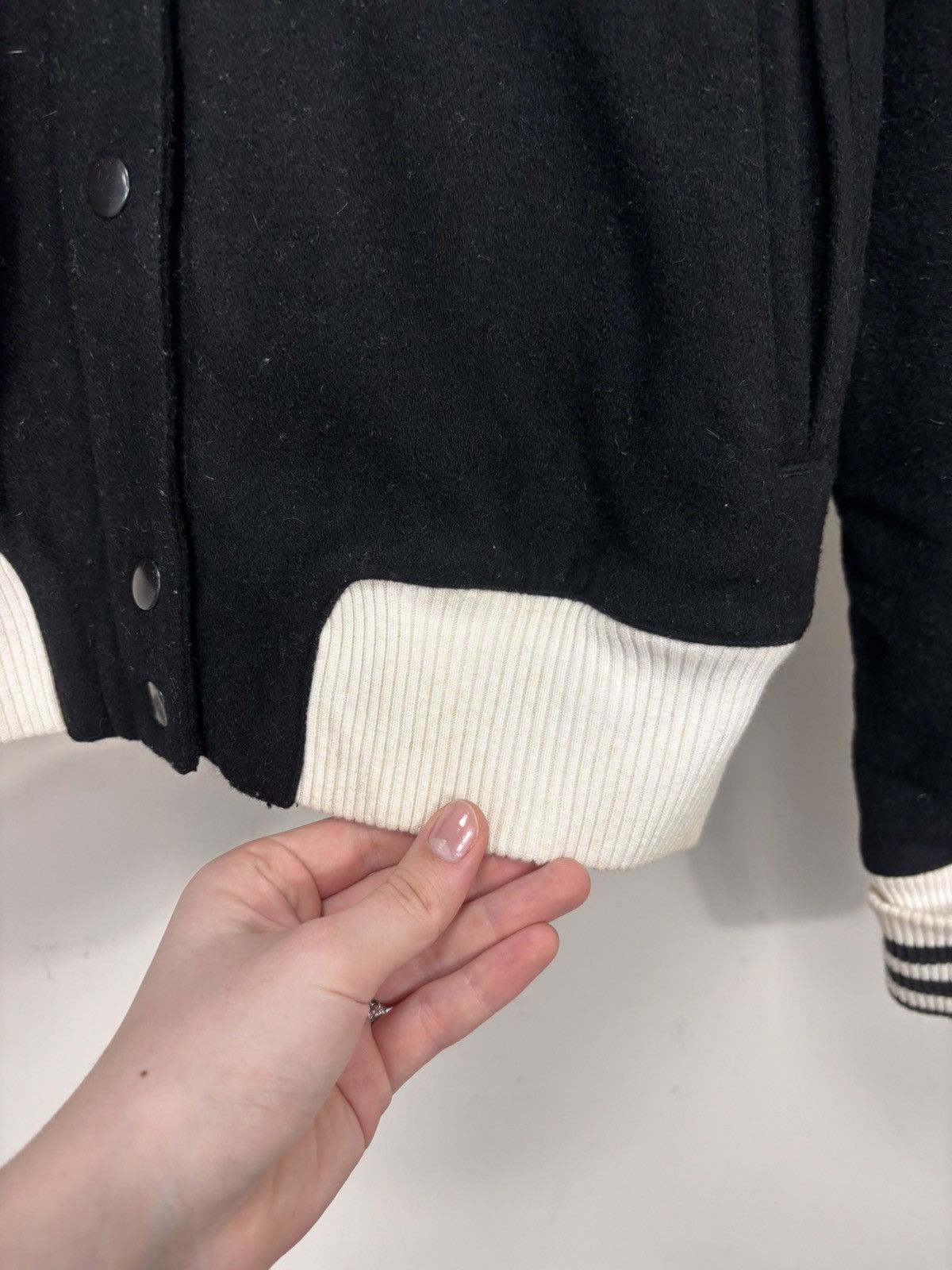 Adidas Adidas X Fafi 2009 Women’s Y2K Black Wool Varsity Jacket Size XS / US 0-2 / IT 36-38 - 8 Thumbnail