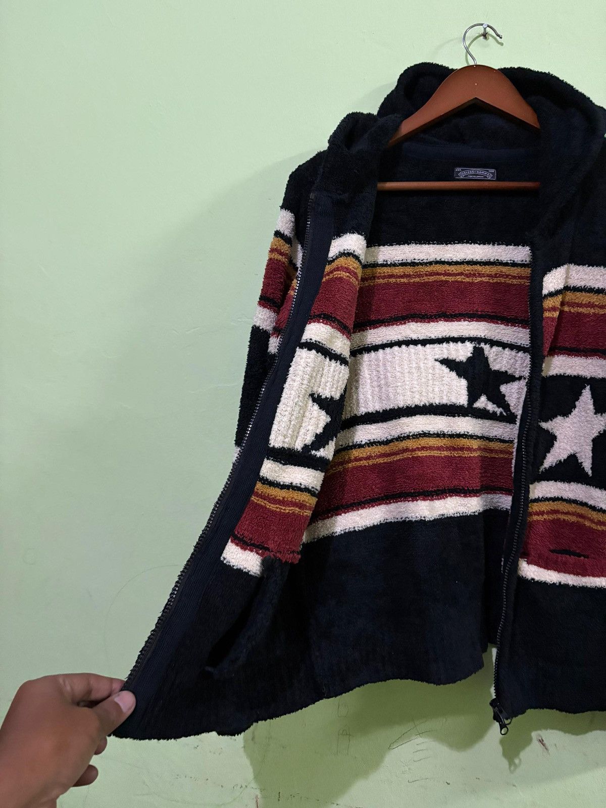 Hysteric Glamour × Japanese Brand × Tornado Mart VTG 90 291295 Homme Sweater Knitwear Star Design With Hoodie Size US M / EU 48-50 / 2 - 4 Thumbnail
