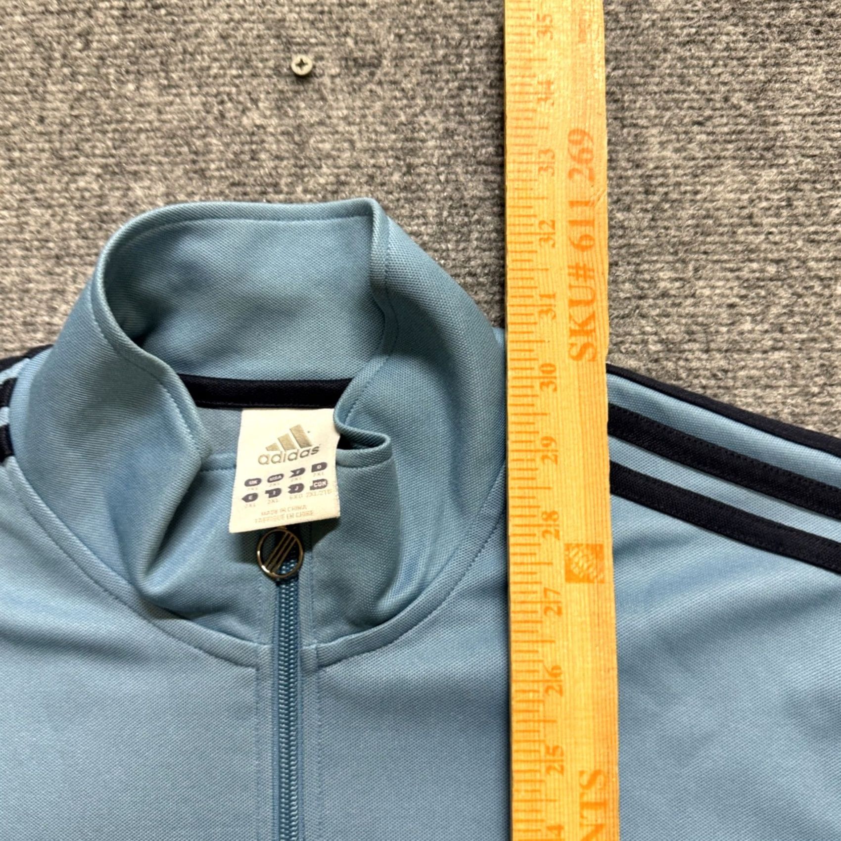 Adidas VTG Adidas Jacket Men 2XL Track Full-zip 3 Stripes Blue Black Sportswear Y2K Size US XXL / EU 58 / 5 - 7 Thumbnail