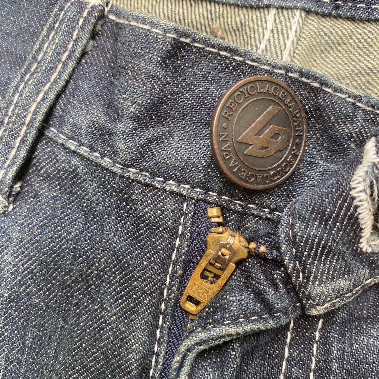 Kapital Japanese Distressed Denim Patchwork Jeans Recyclage Low Rise Size US 28 / EU 44 - 7 Thumbnail