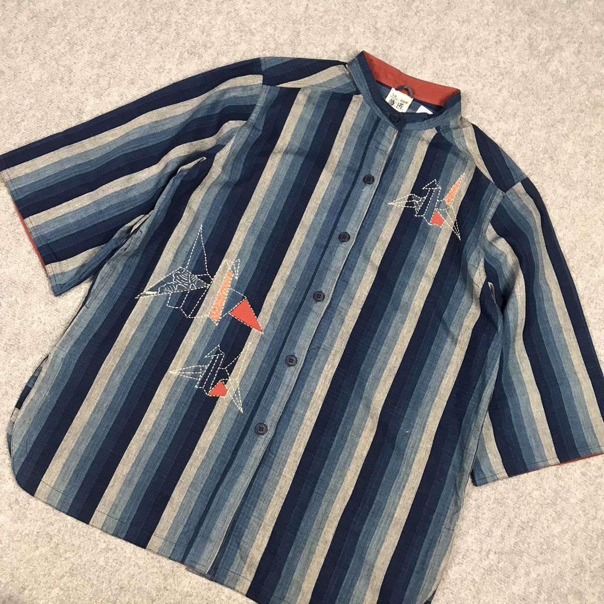 Indigo × Japanese Brand JAPAN INDIGO STRIPE DESIGN BUTTON JACKET Size US M / EU 48-50 / 2 - 4 Thumbnail
