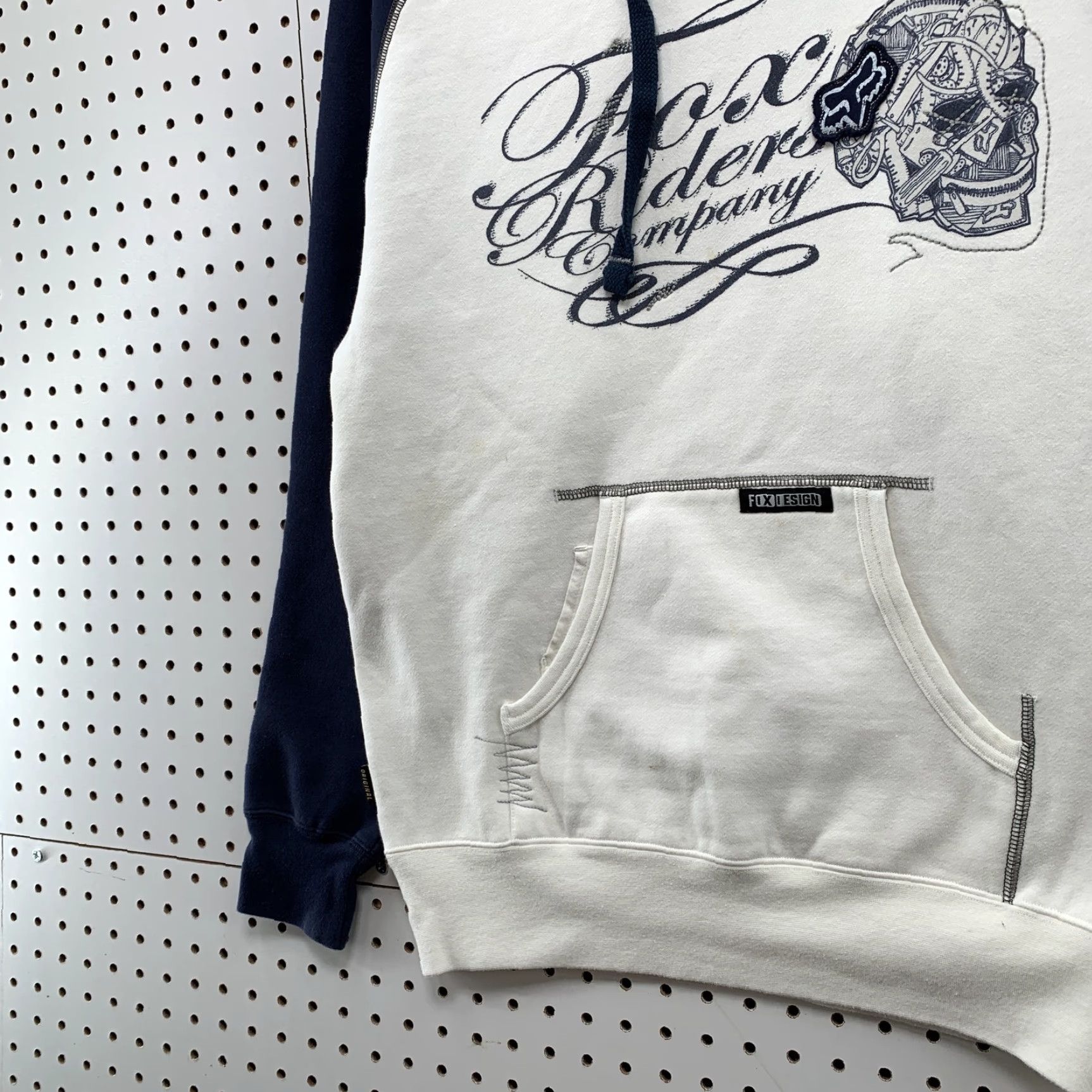 Fox Racing Fox Racing Hoodie Pullover Fleece White Navy Mens Small Long Sleeve Racing Size US S / EU 44-46 / 1 - 5 Thumbnail