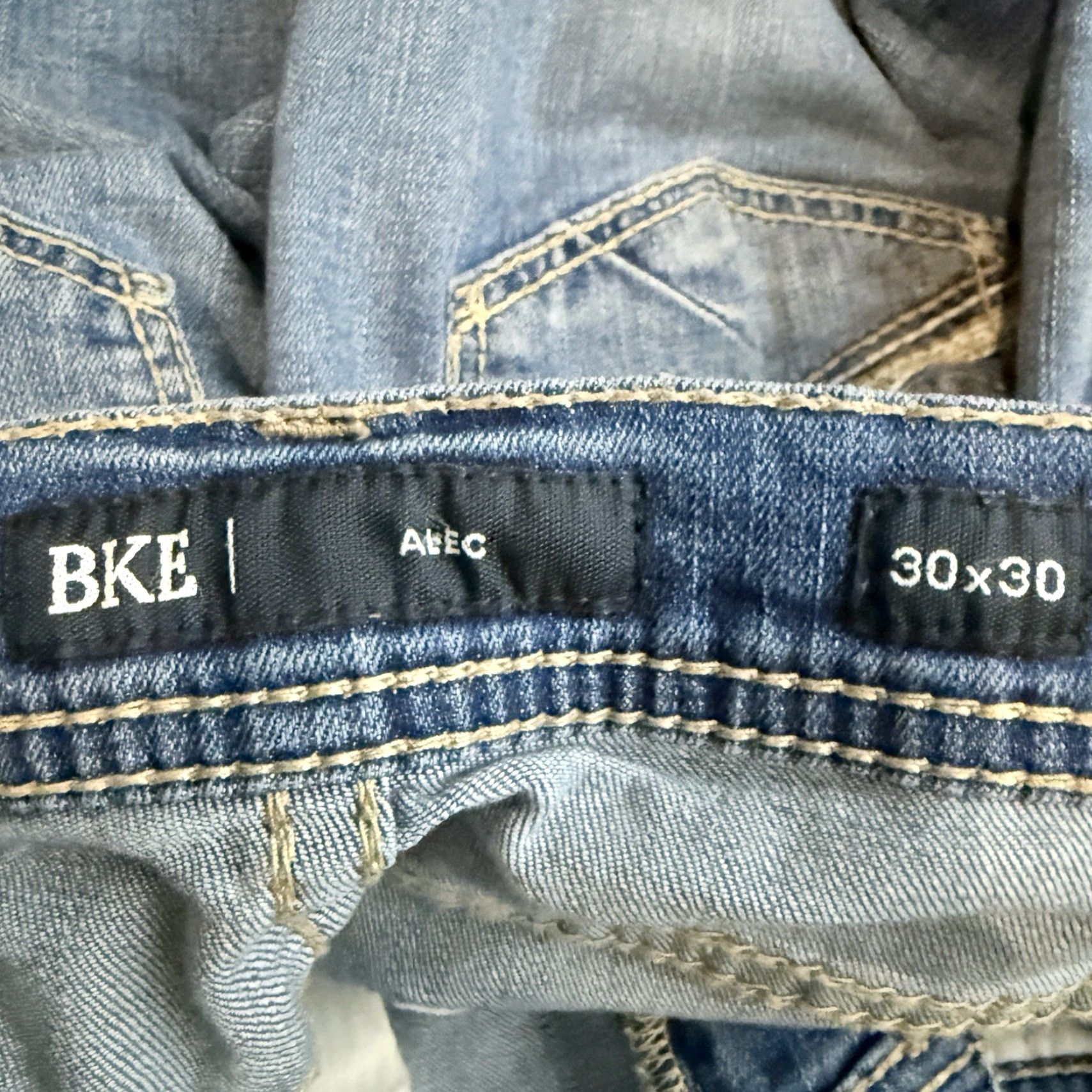 BKE BKE Alec Jeans Mens 30x30 Blue Cotton Straight Casual Size US 30 / EU 46 - 4 Thumbnail