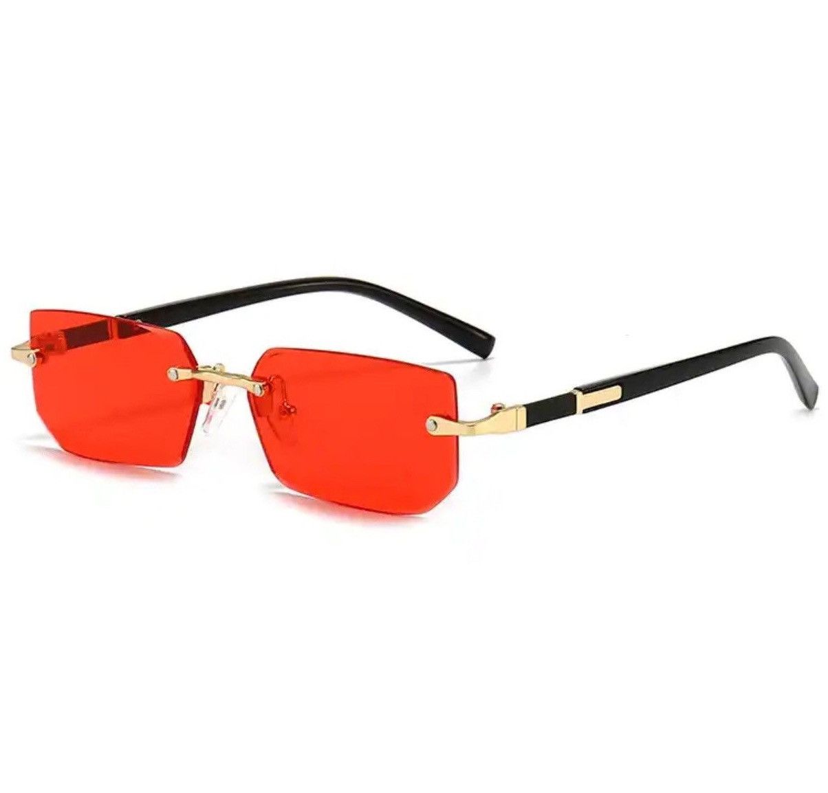 Electric Visual Red Lens Rimless Square Sunglasses Size ONE SIZE - 2 Thumbnail