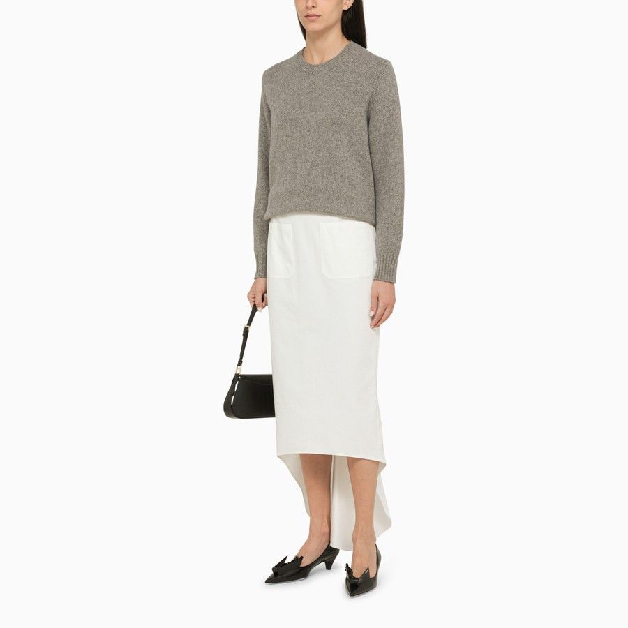 Prada o1d2blof0924 Midi Skirt in White Size 26" / US 2 / IT 38 - 2 Thumbnail