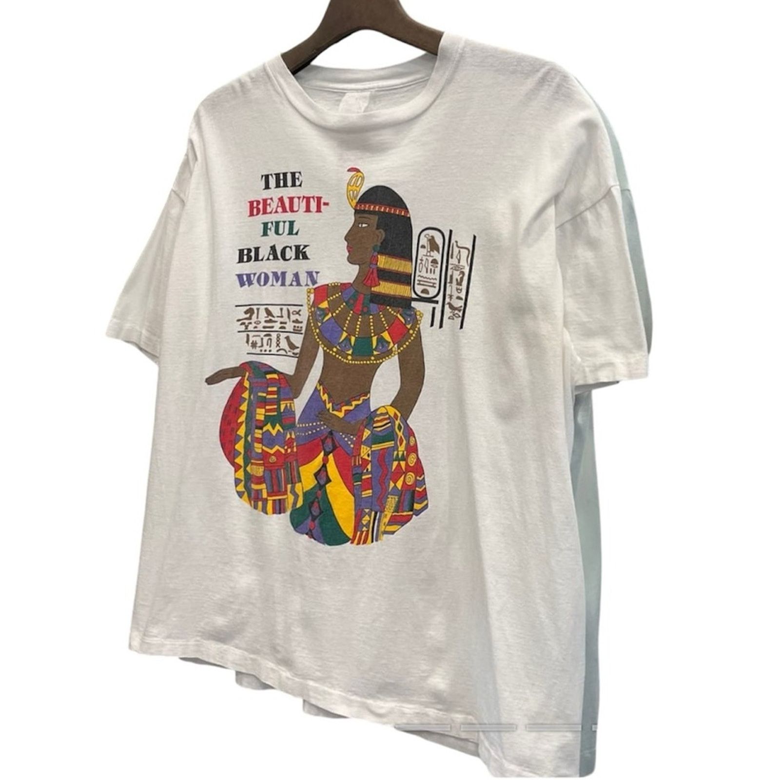 Vintage Rare 90s Vintage Beautiful Black Woman Nefertiti Graphic Tee Size M / US 6-8 / IT 42-44 - 4 Thumbnail