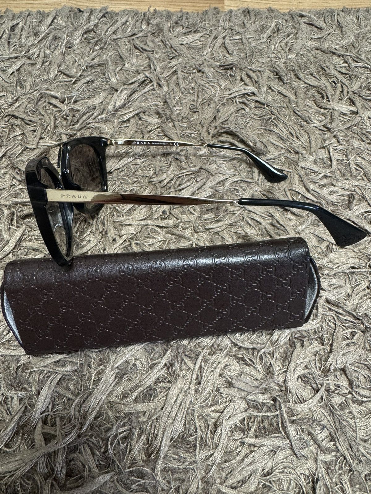 Prada Prada SPR 13Q 5420 sunglasses Gold / Black Size ONE SIZE - 3 Thumbnail