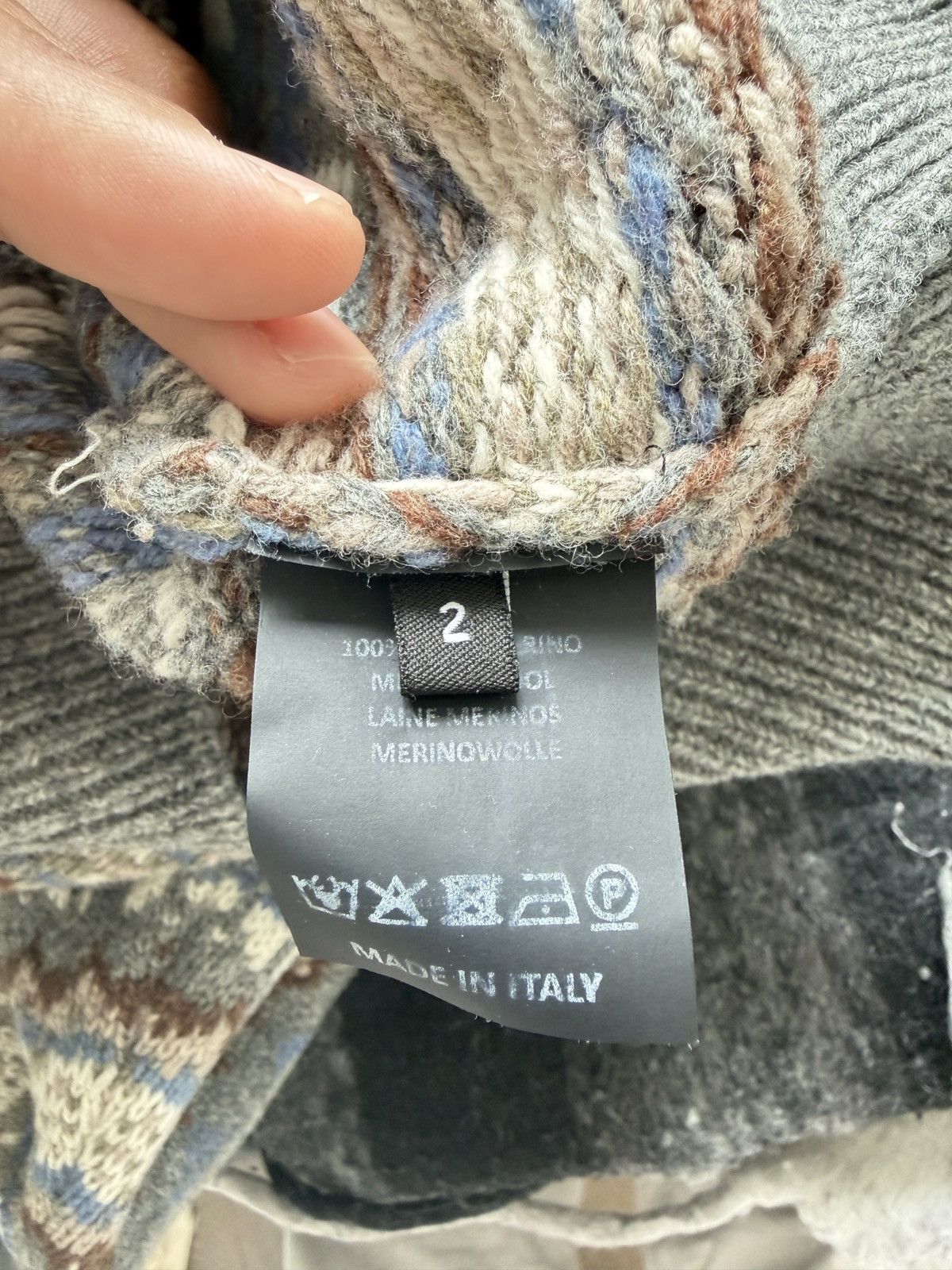 Raf Simons Raf Simons SS22 Mesh Logo Fair Isle Knit Sweater Size US M / EU 48-50 / 2 - 4 Thumbnail