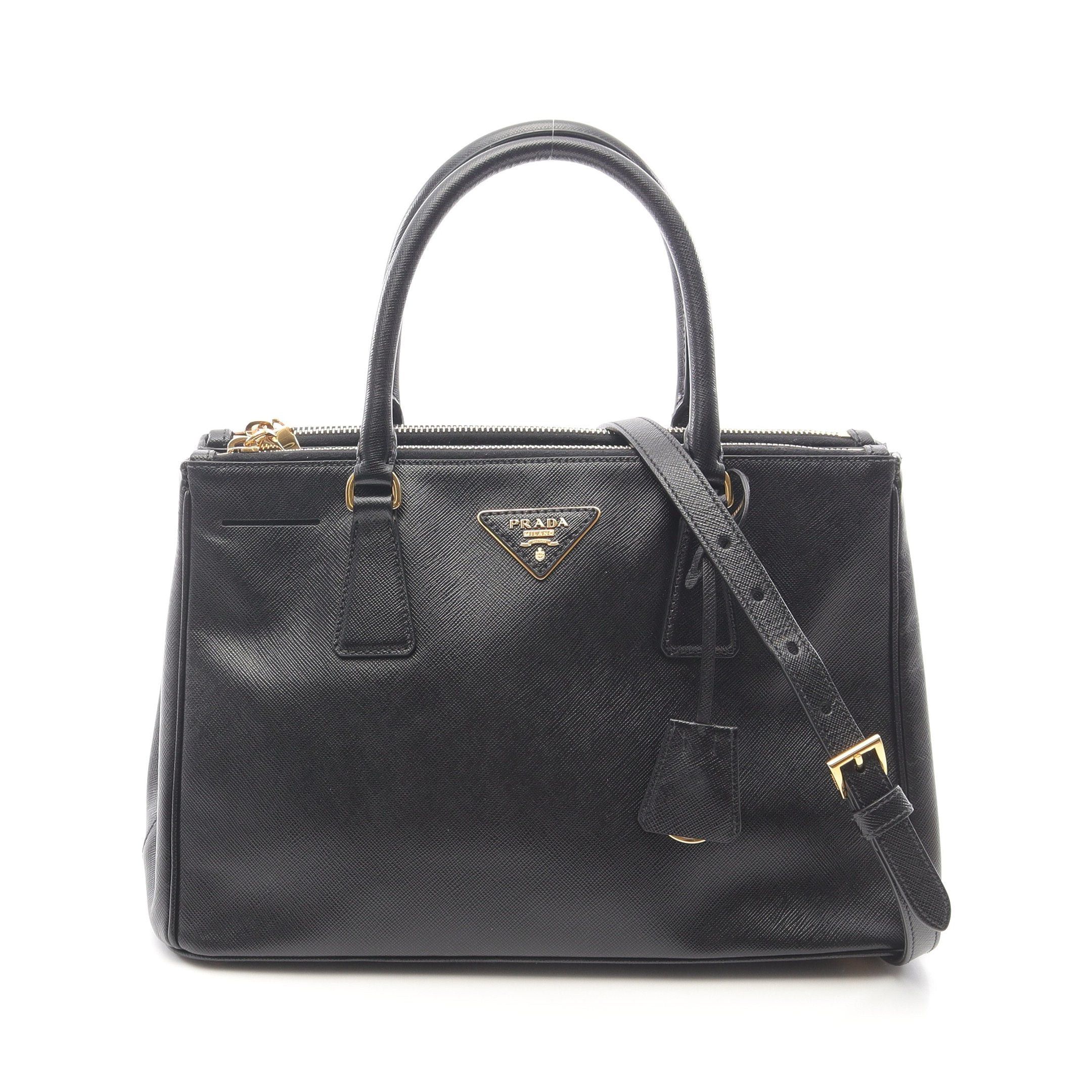 Prada Prada Saffiano Lux Galleria Handbag Leather Black Size ONE SIZE - 1 Thumbnail