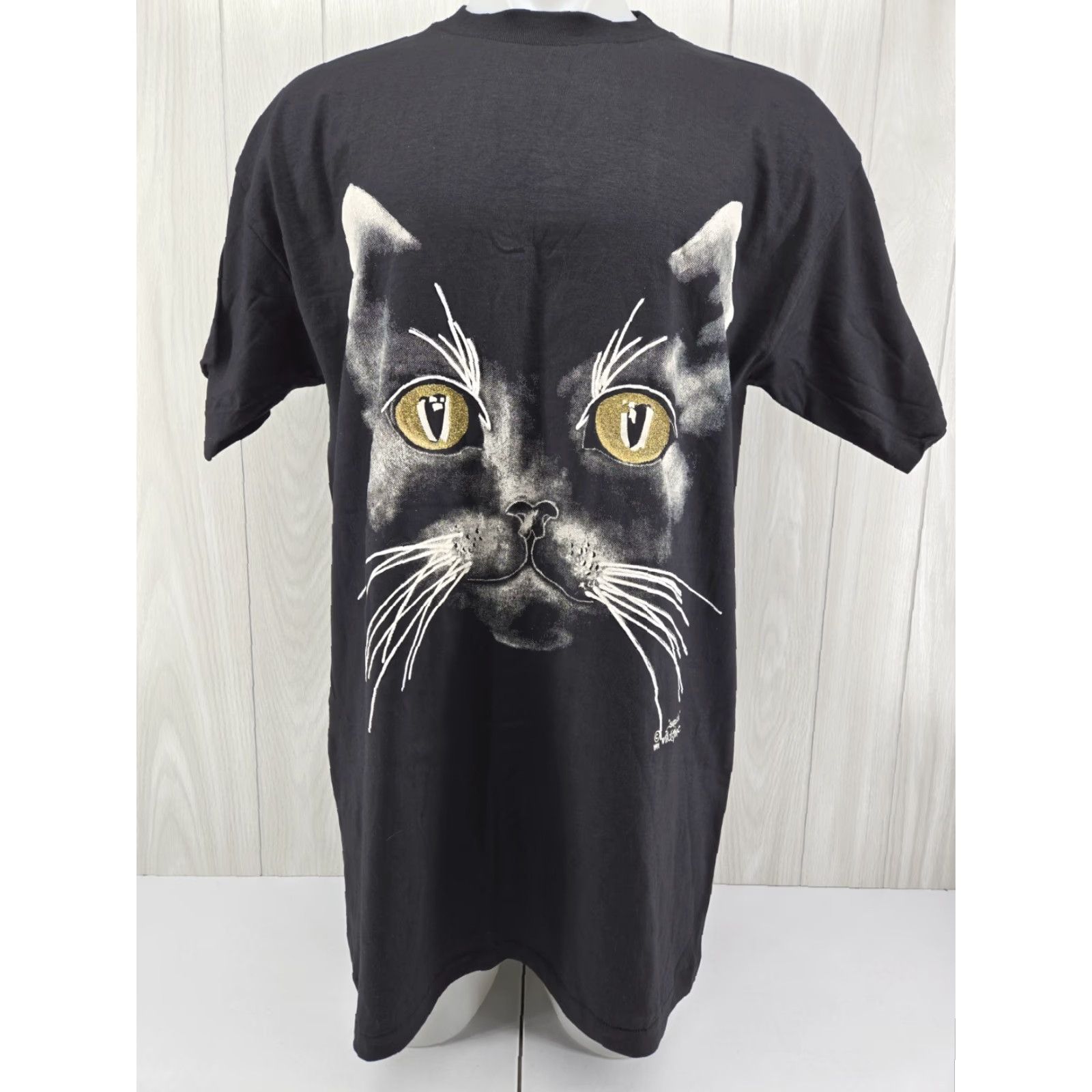 Vintage VINTAGE Skeezix Wild Hare Cat Face Black T-Shirt 2XL Short Sleeve Mens 90s Wild Hare Cat Face Black Short Sleeve T Shirt Single Stitch Size US XXL / EU 58 / 5 - 2 Thumbnail