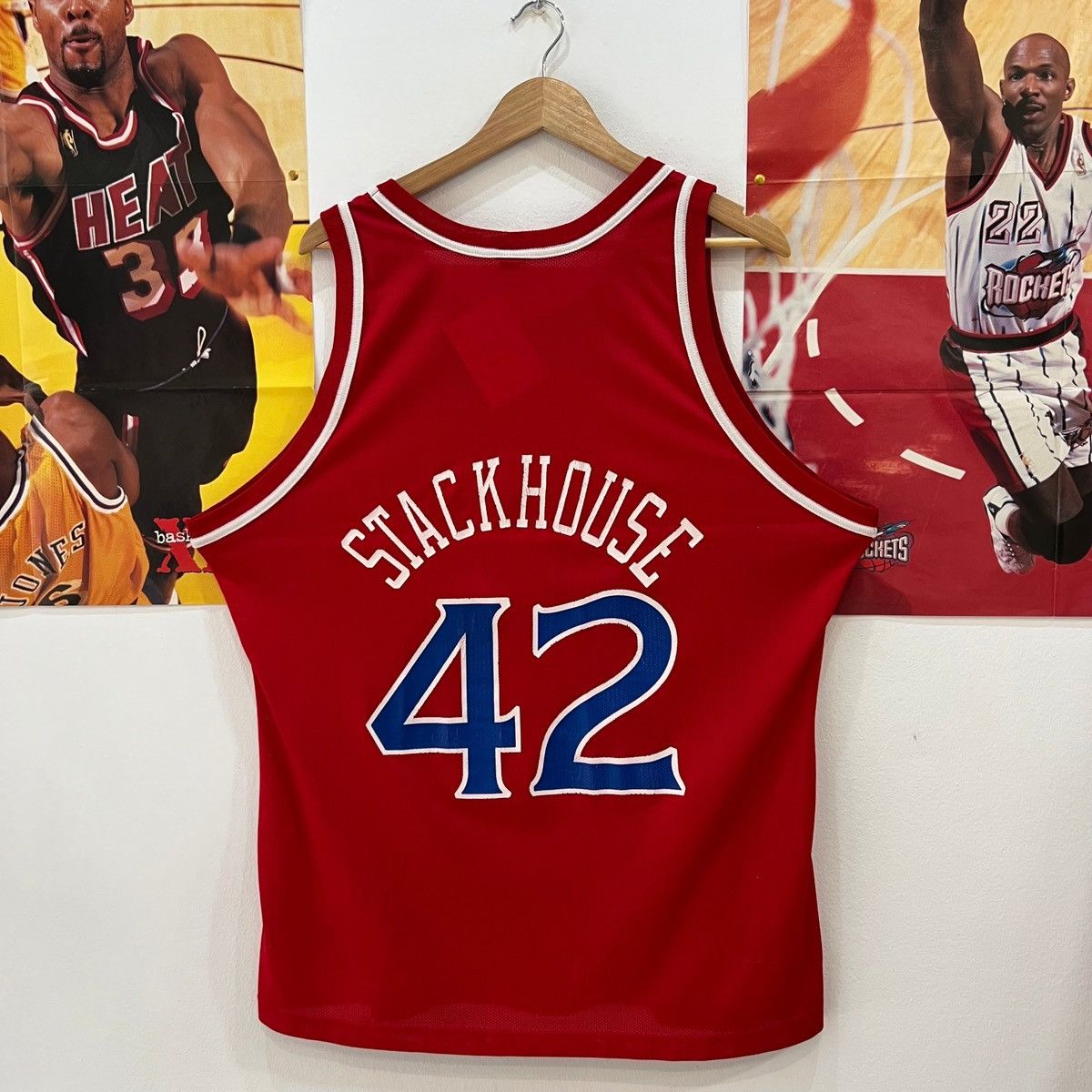Champion × NBA × Vintage Vintage Philadelphia 76ers 95-96 Stackhouse Champion Jersey Size US XL / EU 56 / 4 - 2 Thumbnail