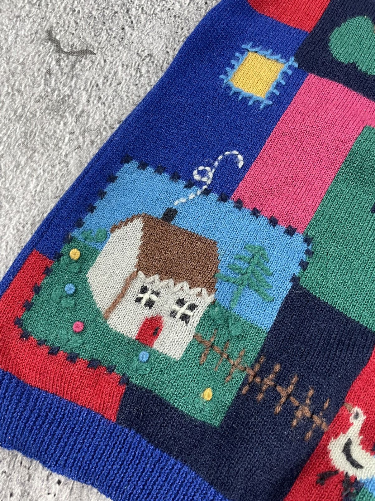 Handmade × Vintage Vintage handmade patchwork country jumper sweater knit Size M / US 6-8 / IT 42-44 - 4 Thumbnail