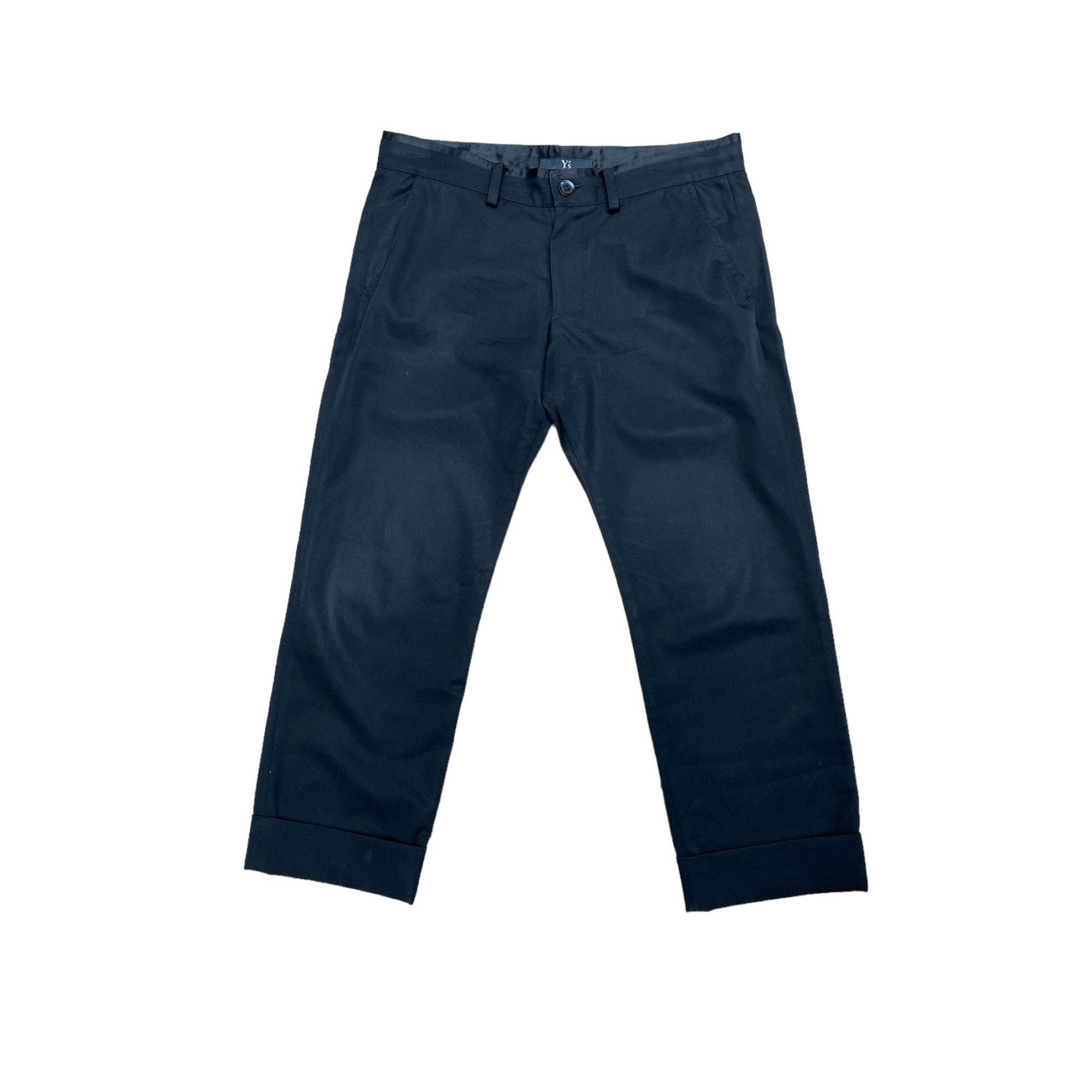 image of Yohji Yamamoto Black Wool Elegant 3/4 Pants, Men's (Size 30)