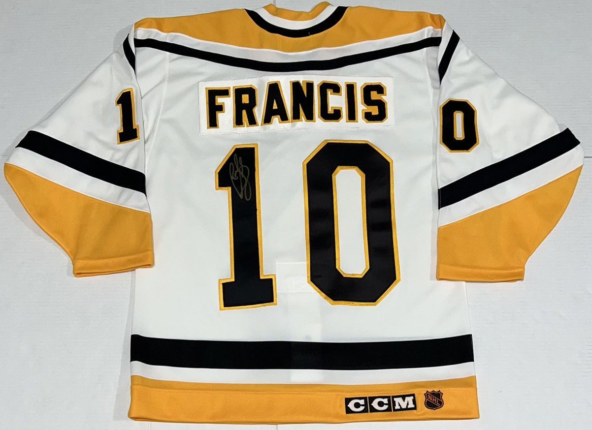 Ccm Vintage Pittsburgh Penguins Signed Ron Francis Jersey Ccm Size US L / EU 52-54 / 3 - 3 Thumbnail