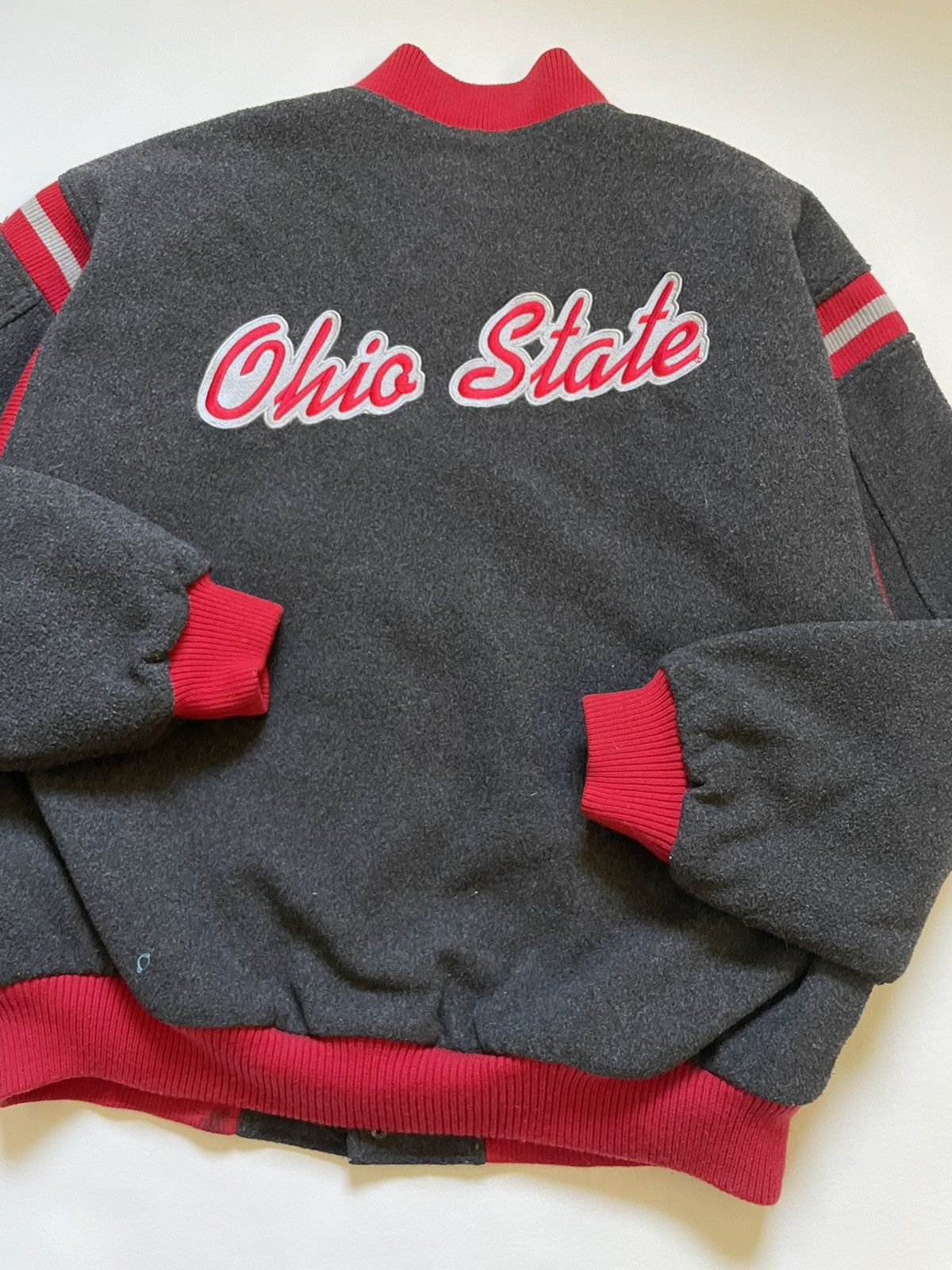 image of Collegiate x Nike Vintage Ohio State Nike Jacket in Gray/Red, Men's (Size XL)