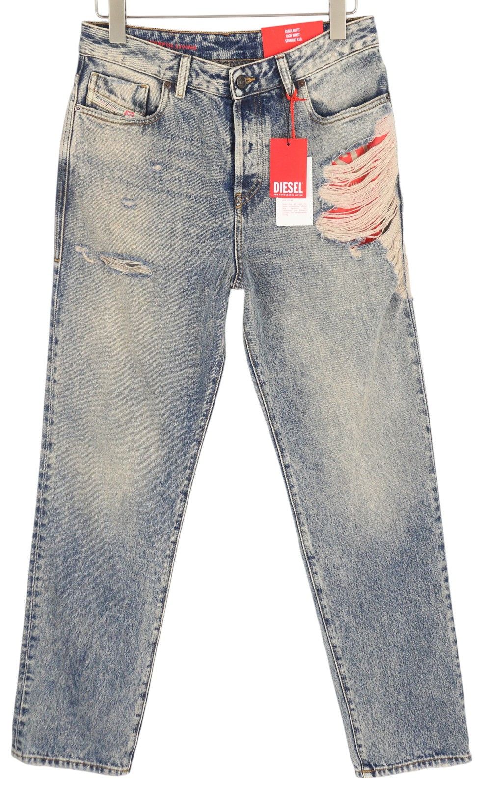 Diesel 1955 09E10 W31/L32 Blue Regular Straight Distress 85392 Size US 31 - 2 Thumbnail
