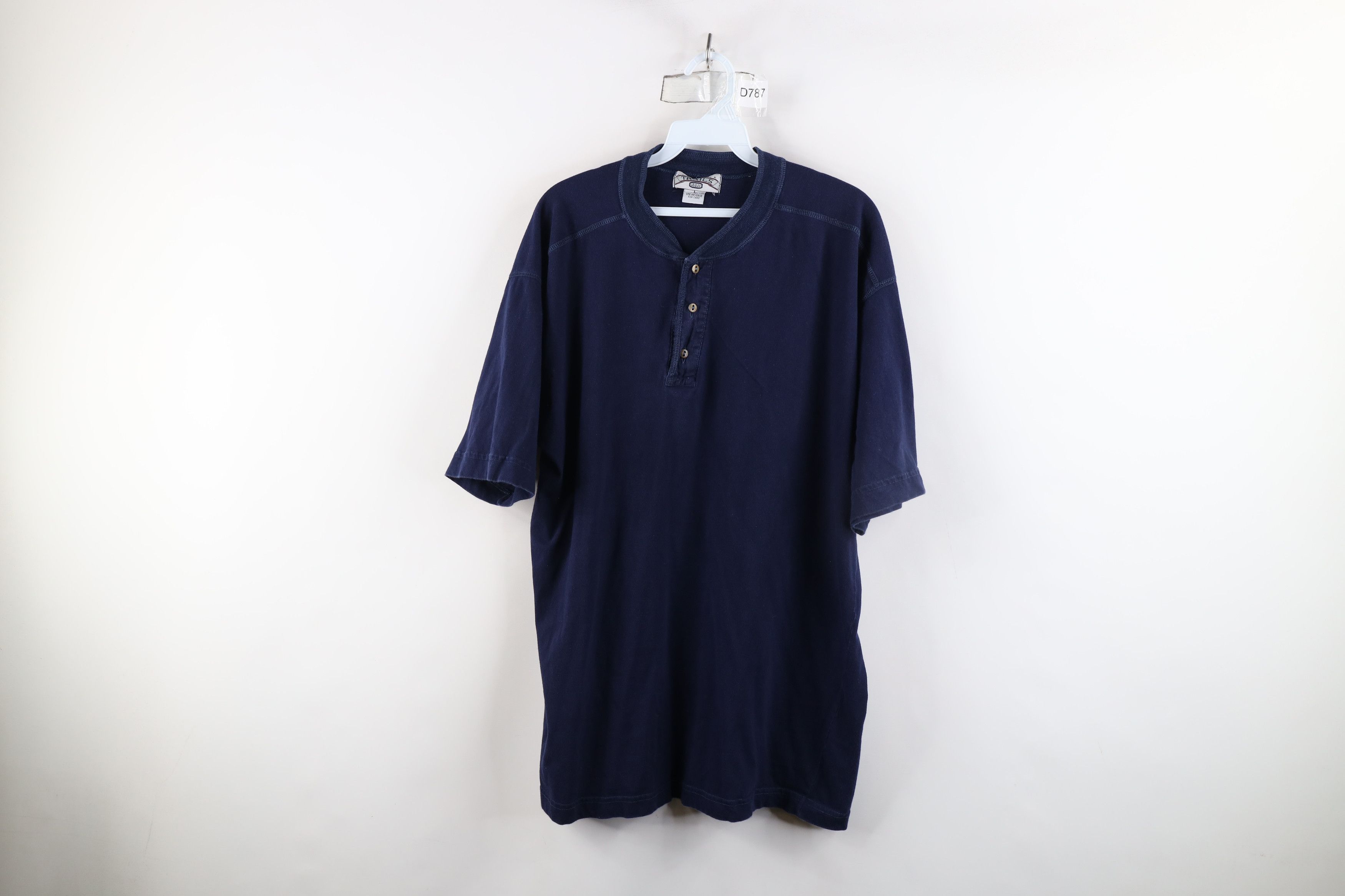 Vintage Vintage 90s Streetwear Cotton Short Sleeve Henley T-Shirt Size US L / EU 52-54 / 3 - 1 Thumbnail