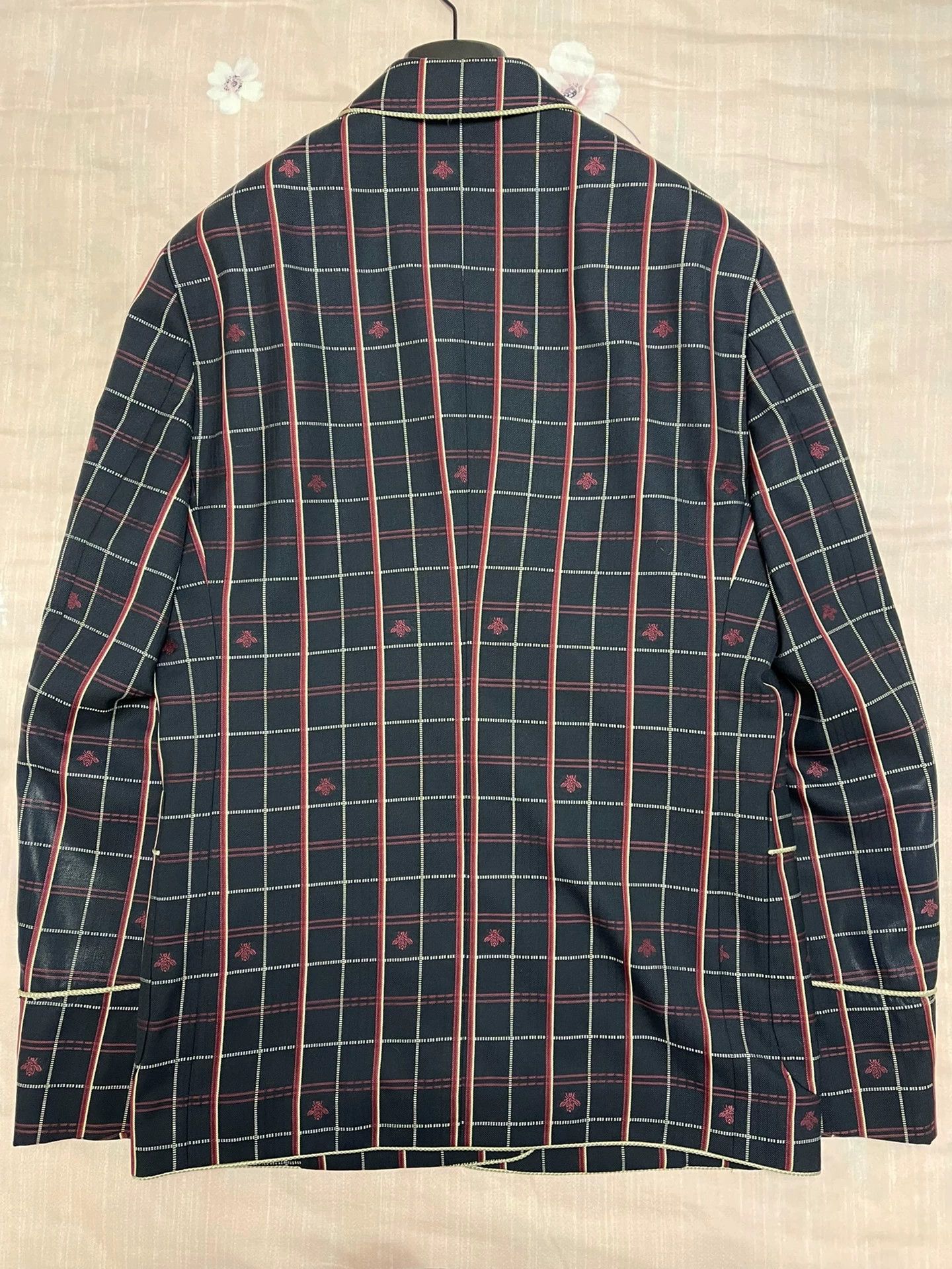 Gucci Gucci Bumblebee OS Navy Check Wool Blazer Men's 48 Size 48R - 2 Thumbnail