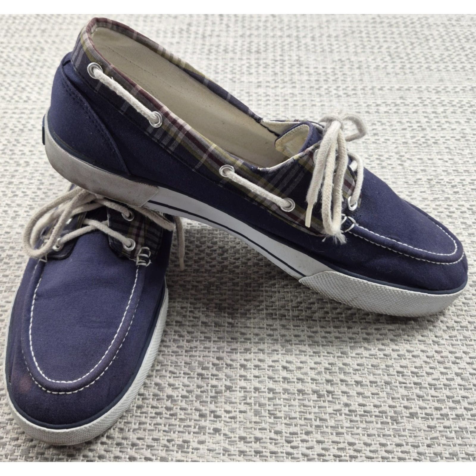 Ralph Lauren Polo Ralph Lauren Franz Shoes Mens 11.5 D Blue Plaid Boat Casual Sneakers Size US L / EU 52-54 / 3 - 2 Thumbnail
