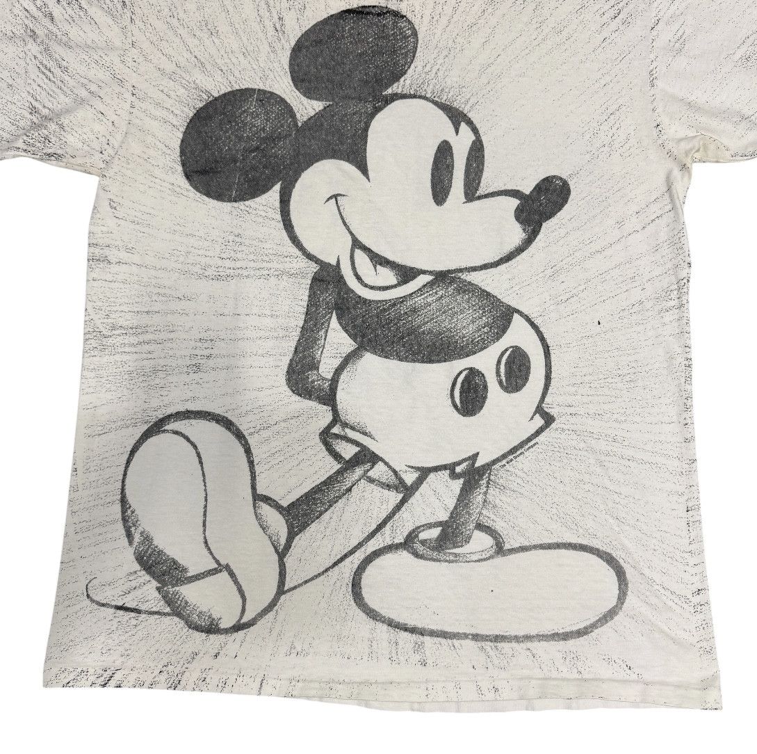 Vintage Vintage 90s Mickey Mouse Sketches AOP Shirt Size US XL / EU 56 / 4 - 6 Thumbnail