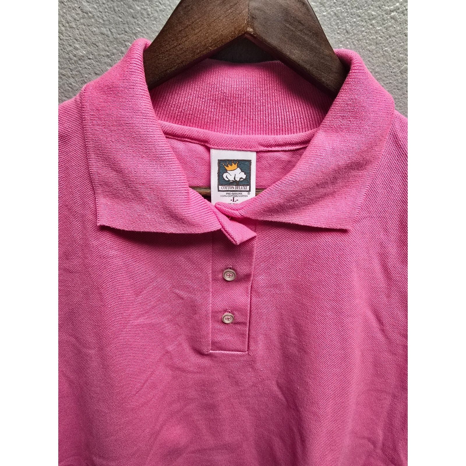 Vintage Vintage Sleeveless Pink Polo Blank Shirt Cotton L 90s Size L / US 10 / IT 46 - 2 Thumbnail