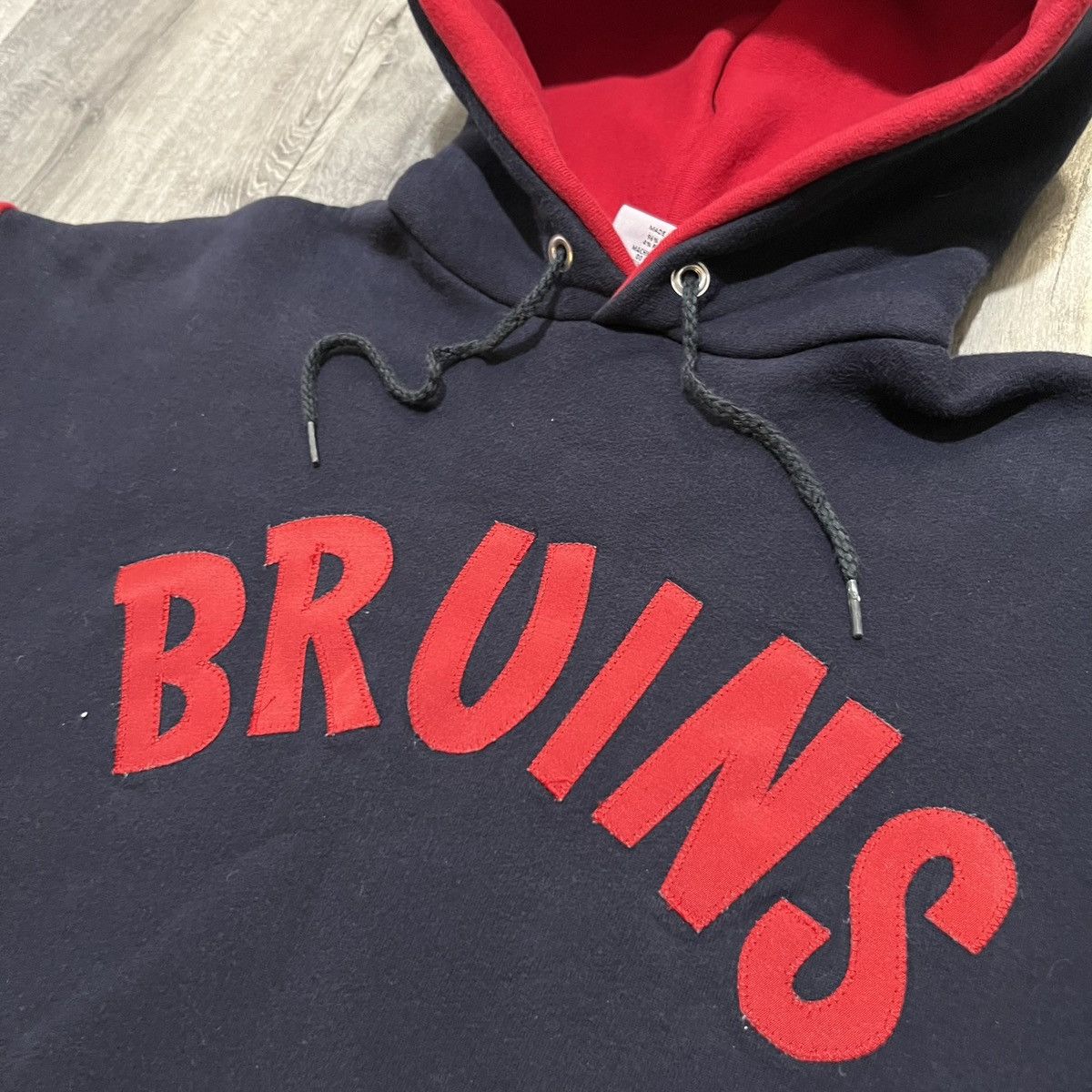 MacGregor × Vintage VTG Sand Knit 80s/90s Double Face BRUINS Navy Blue Hoodie Size US L / EU 52-54 / 3 - 4 Thumbnail
