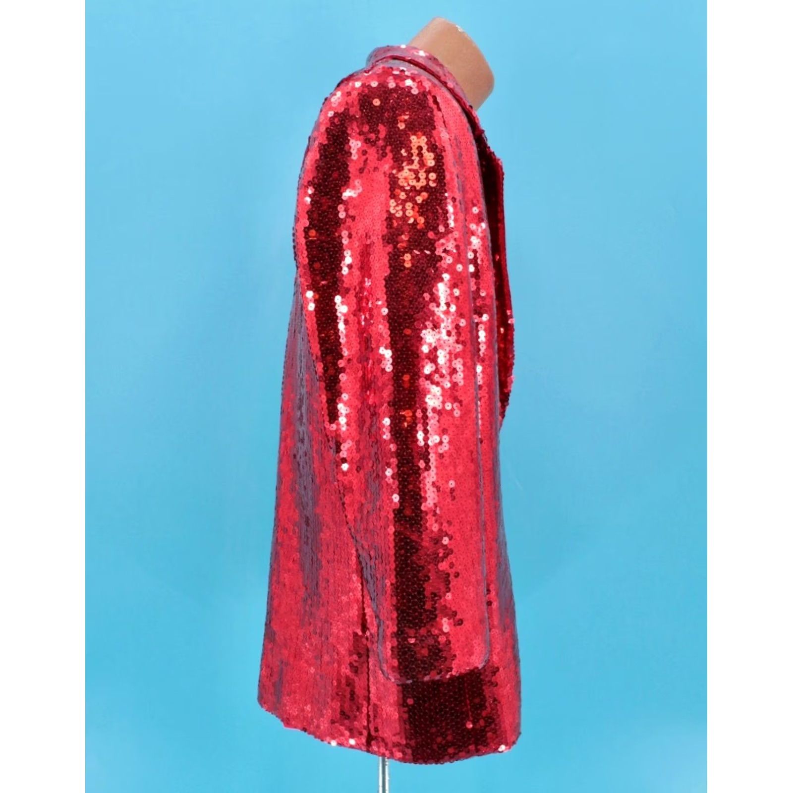 Vintage VINTAGE 70s Sequin Jacket Blazer Red M 1970s Mens City? Size 40R - 4 Thumbnail