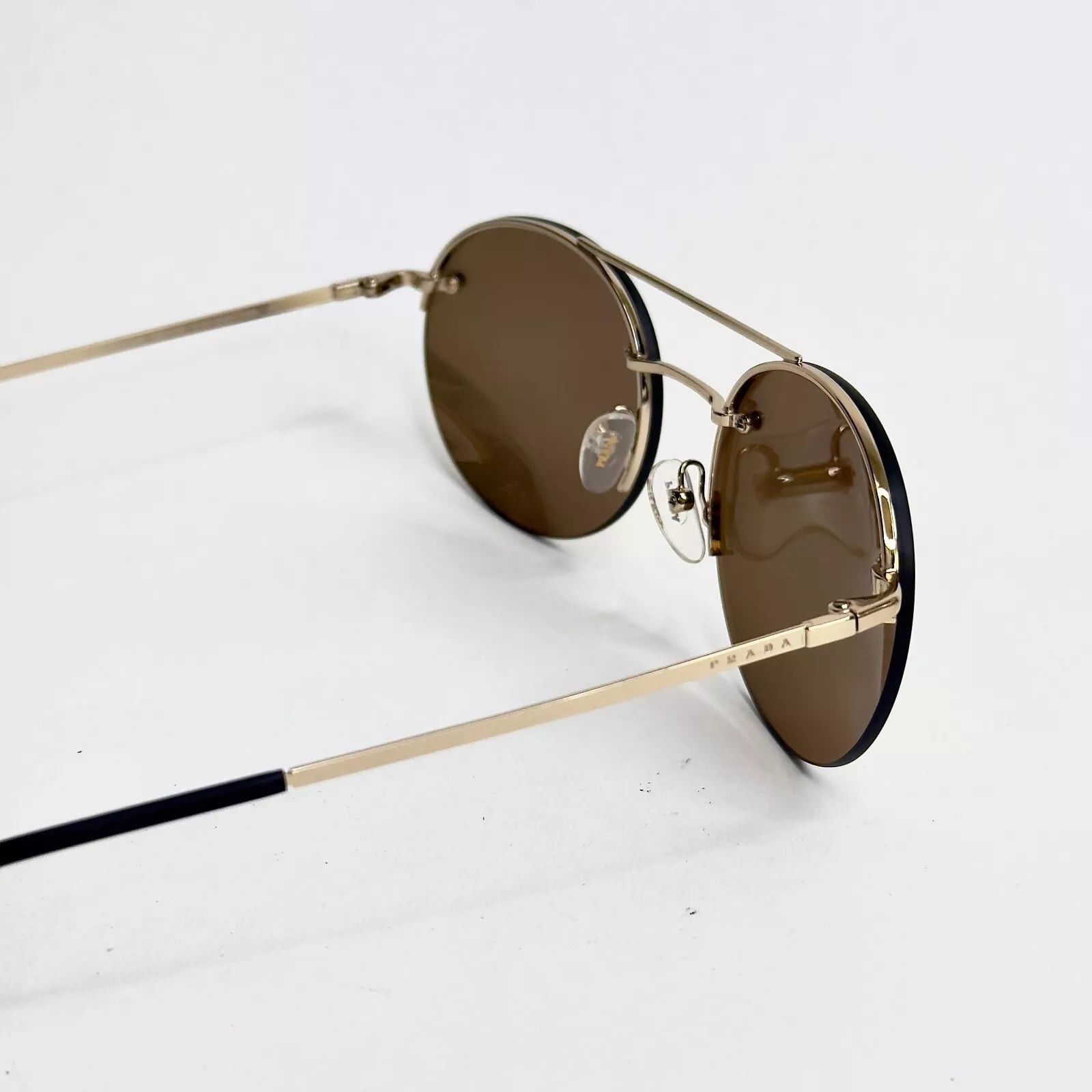 Prada PRADA 54R Linea Rossa Spectrum Gold Round Sunglass PS54RS Size ONE SIZE - 4 Thumbnail