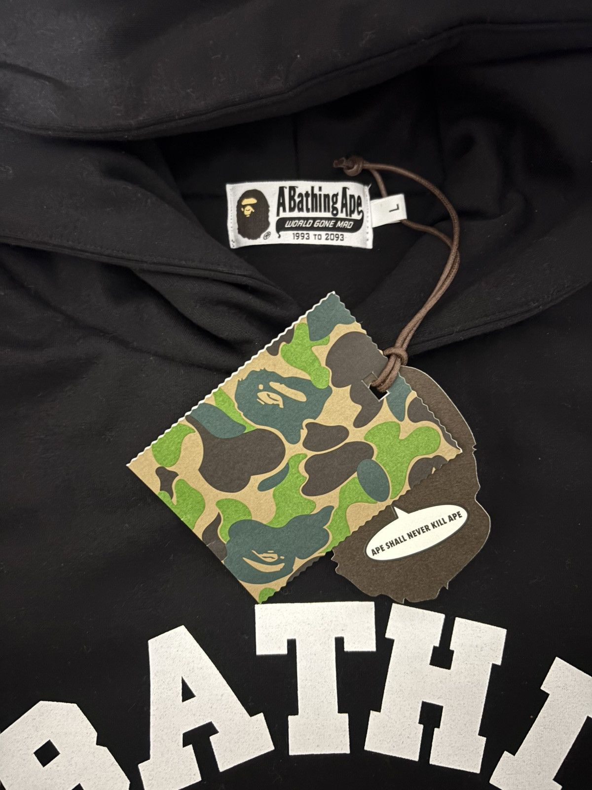 Bape BAPE College Puffy Relaxed Hoodie Size US L / EU 52-54 / 3 - 3 Thumbnail