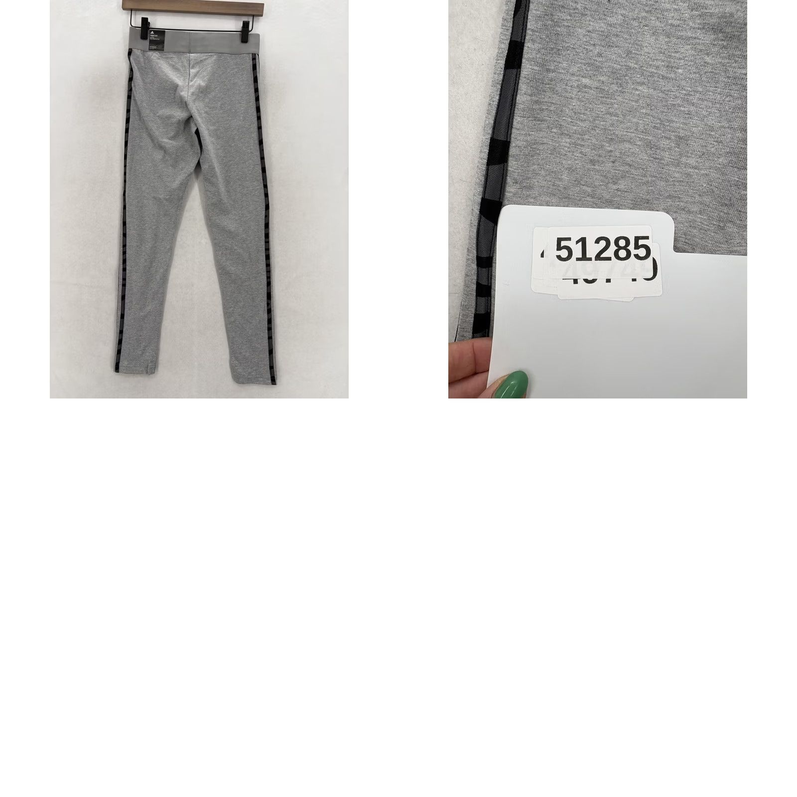 Adidas Adidas Essentials 3-Stripes Leggings Womens Small Gray Tight Fit Mid Rise Gym Size 28" / US 6 / IT 42 - 10 Thumbnail