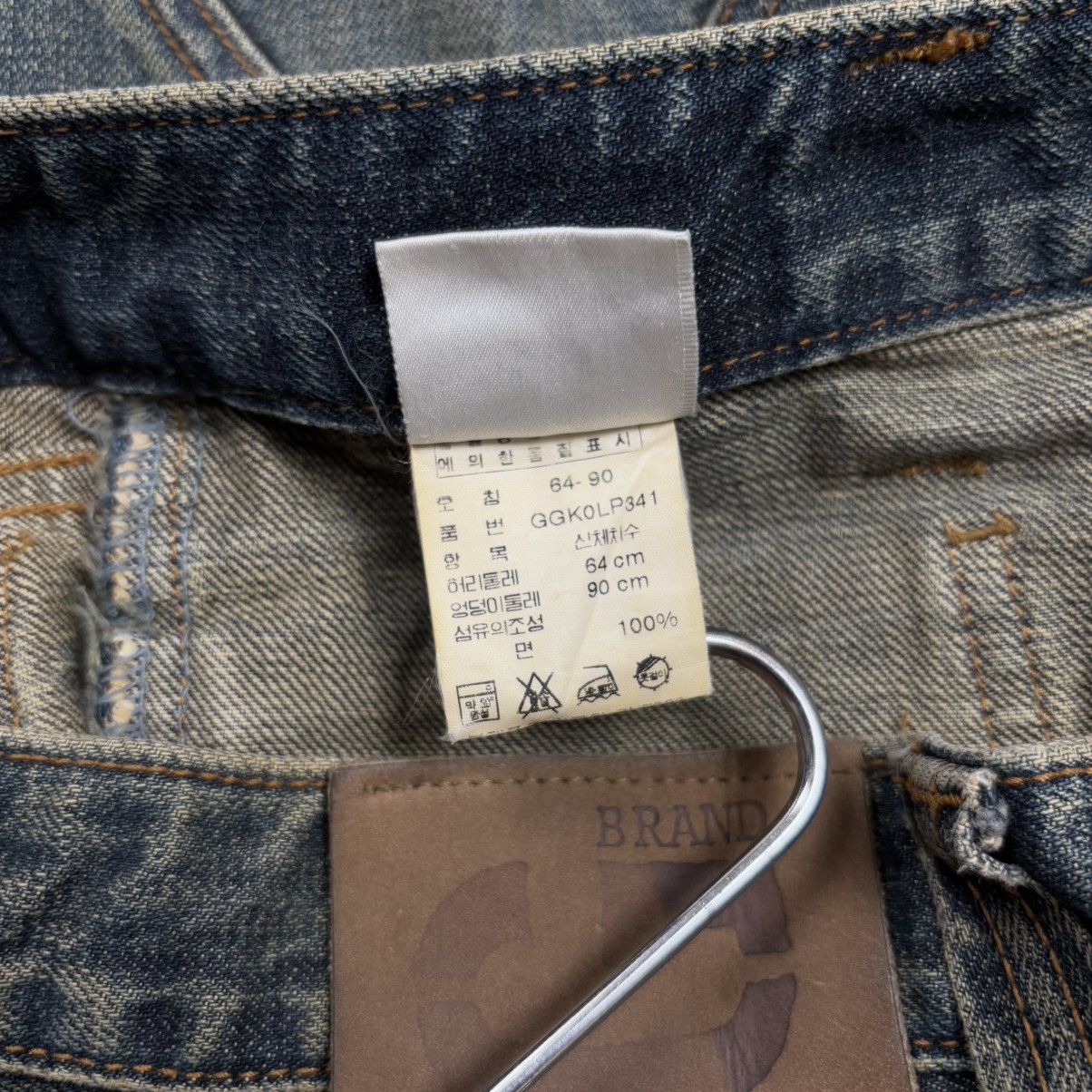 Tornado Mart Vintage 90s Guess fleur knee lace up flared jeans Size US 27 - 11 Thumbnail
