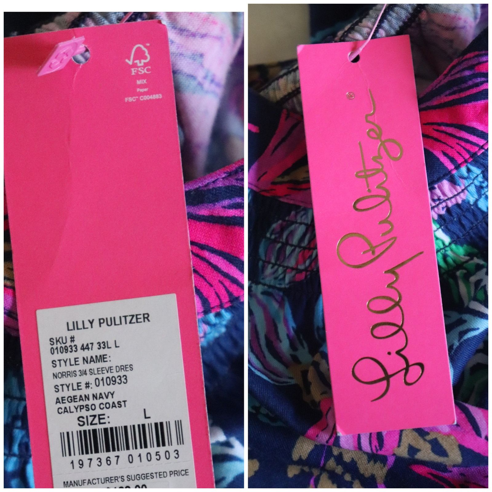 Lilly Pulitzer NWT Lilly Pulitzer Norris 3/4 Sleeve Dress Size Large 010933 Size L / US 10 / IT 46 - 7 Thumbnail