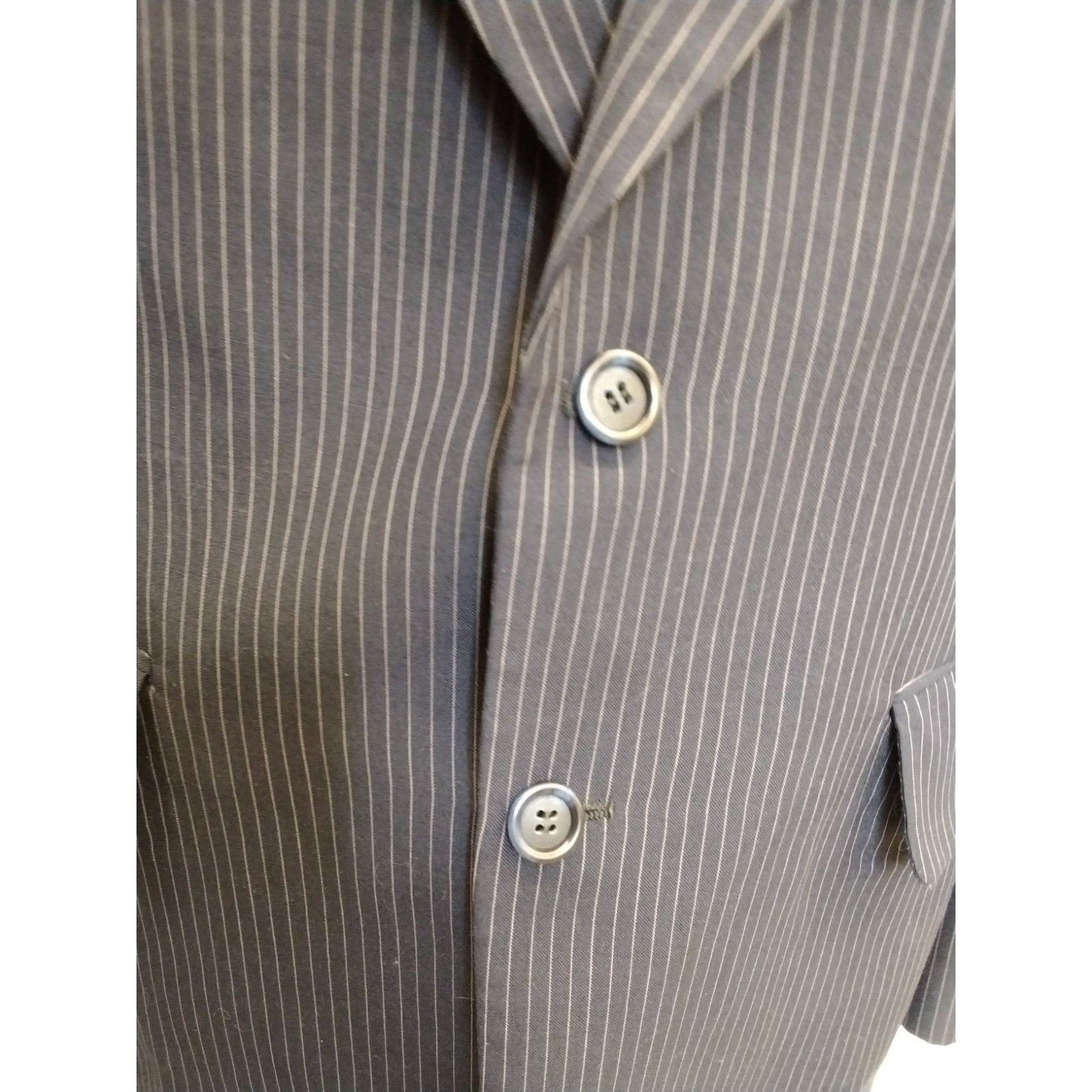 Givenchy Givenchy Blazer Men's 41" Chest Navy Pinstripe VTG 1970s Size 42R - 8 Thumbnail