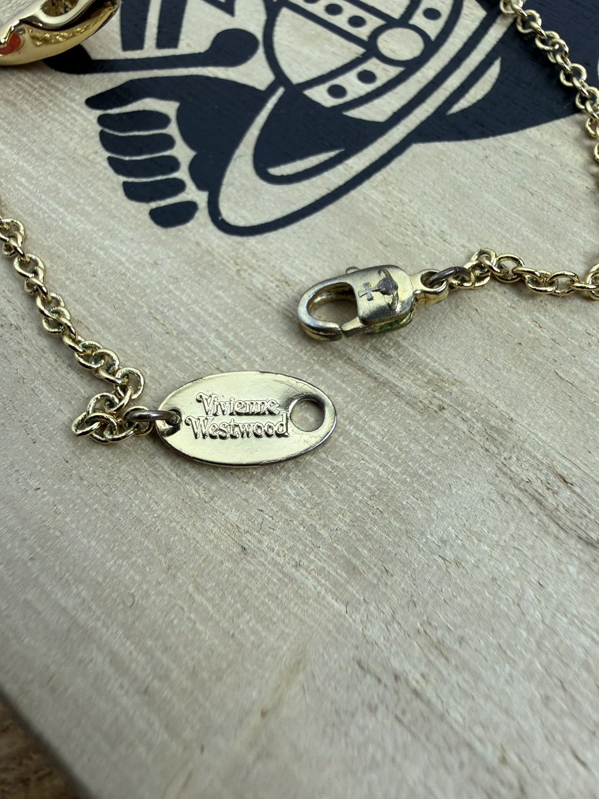 Vivienne Westwood Vivienne Westwood Diamante Heart Pendant Necklace Red Gold Size ONE SIZE - 8 Thumbnail