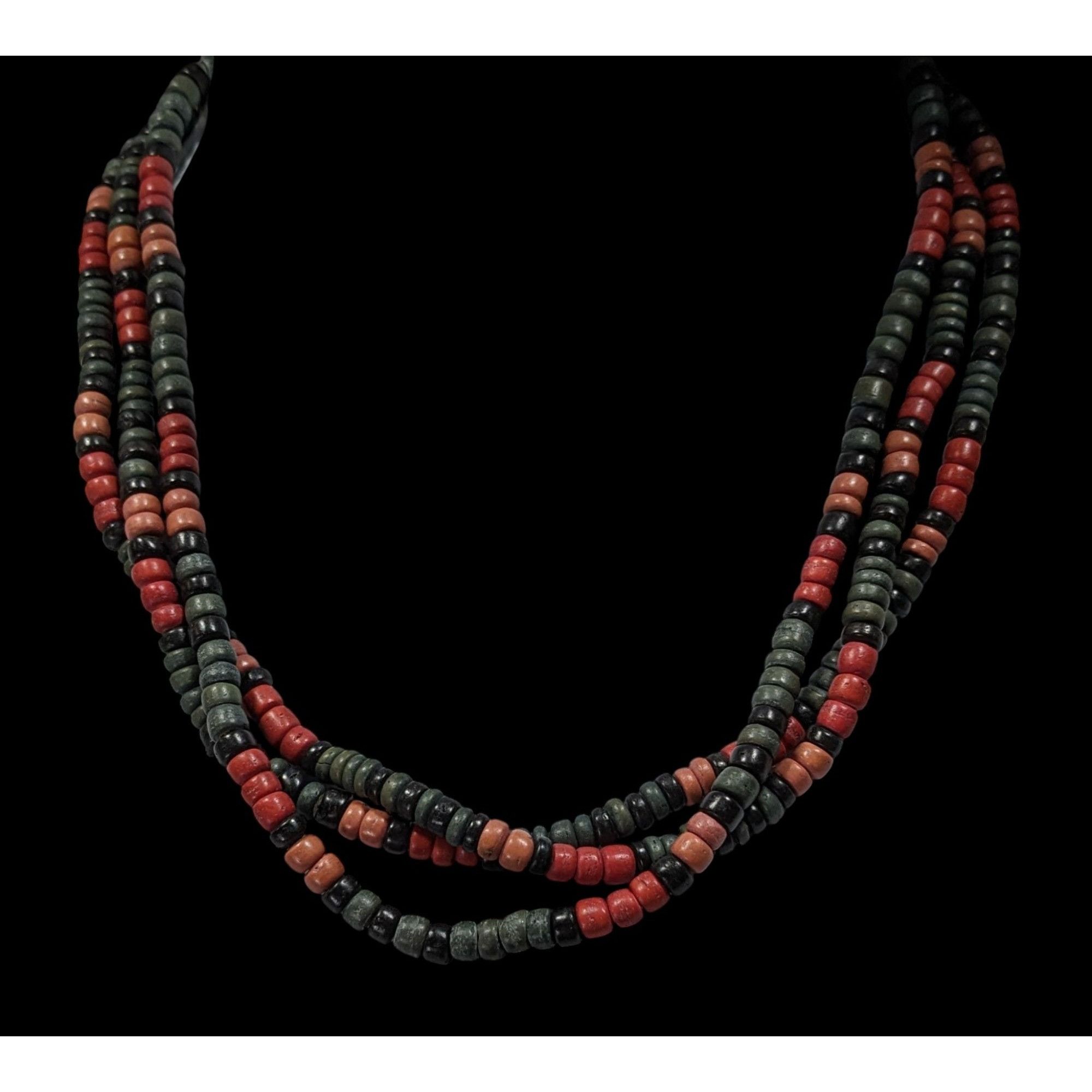 Other Vintage Bohemian Painted Wood Layered Beaded Necklace Size ONE SIZE - 2 Thumbnail