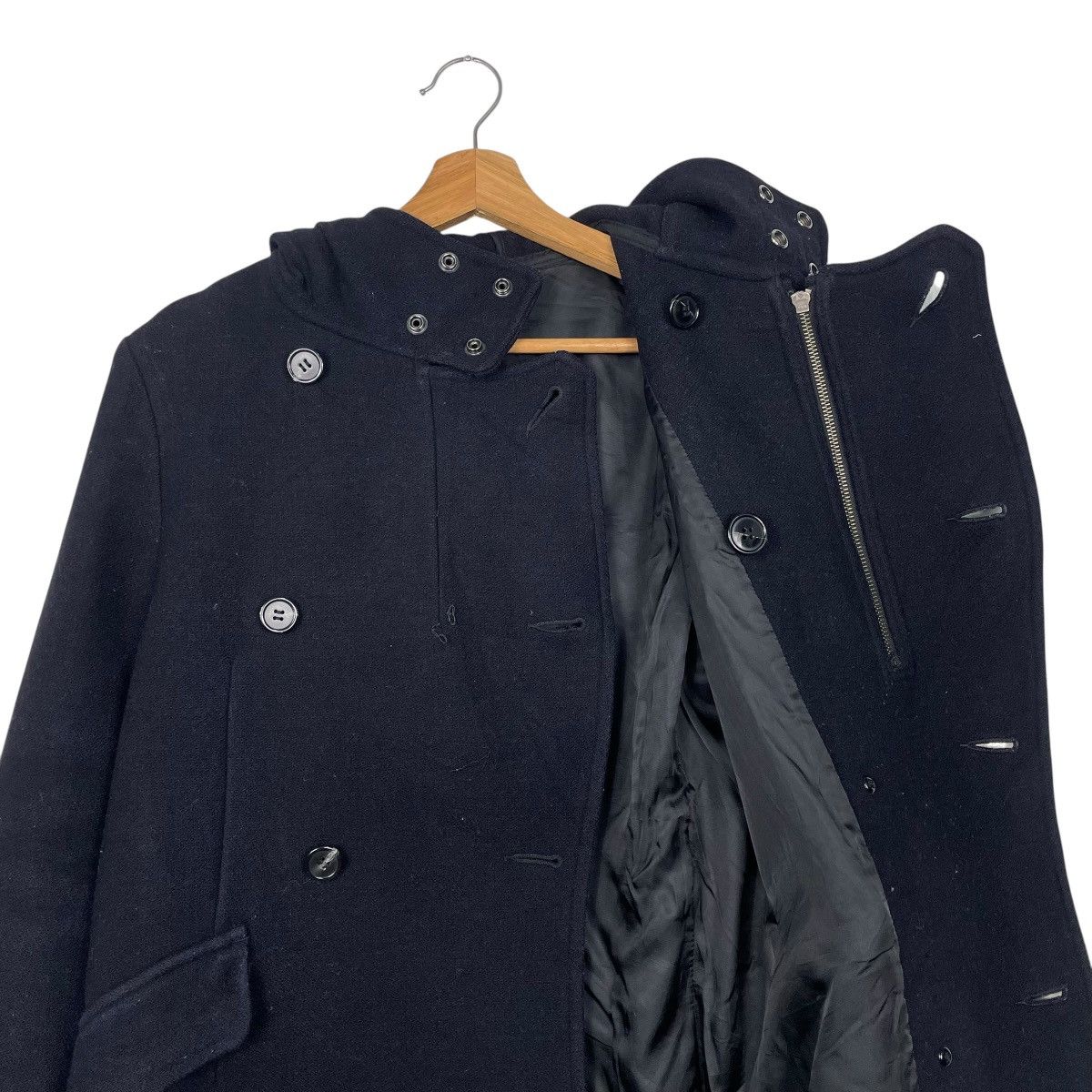 Zucca Cabane De Zucca Double Breasted Hooded Wool Jacket Size US S / EU 44-46 / 1 - 11 Thumbnail
