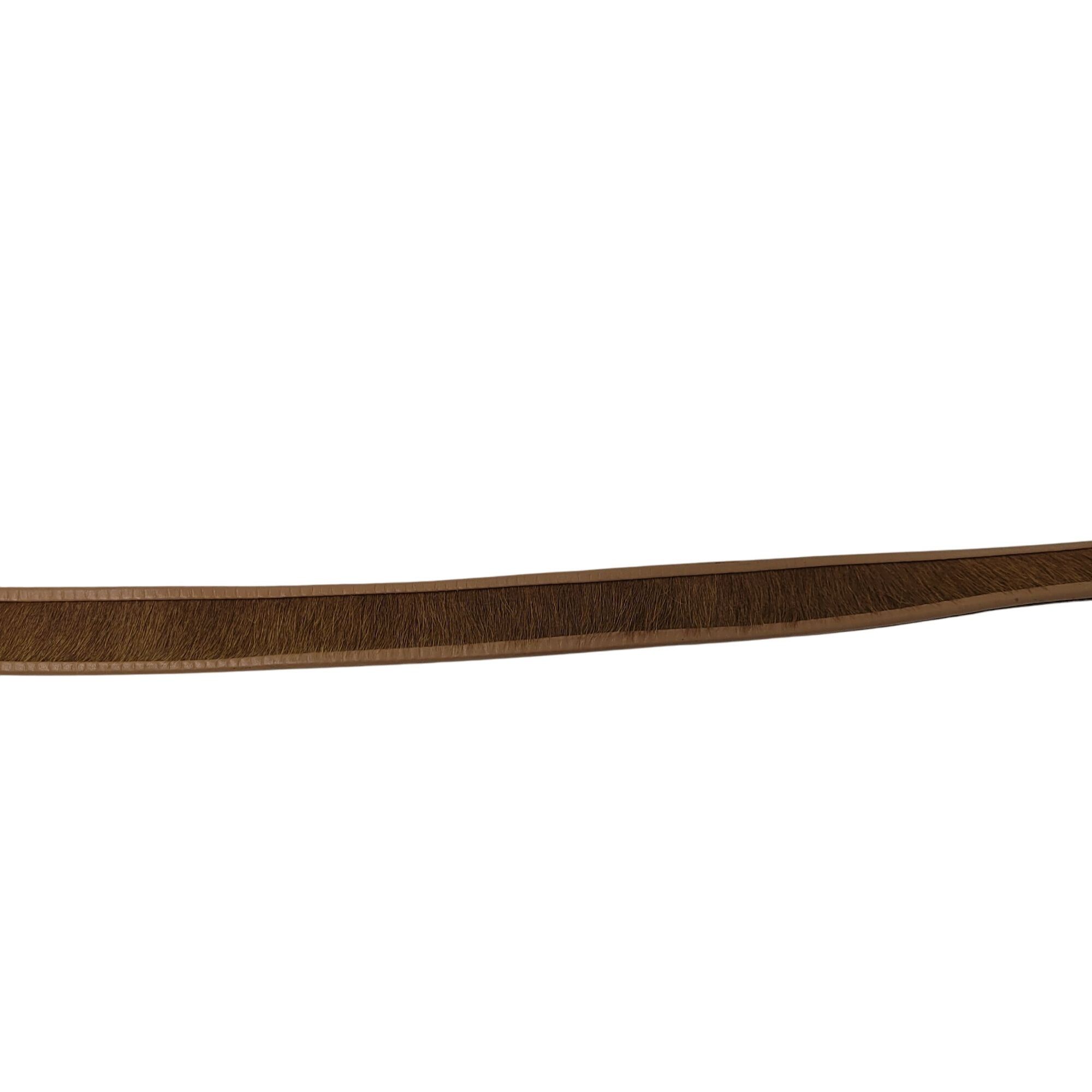 Liz Claiborne Vtg Liz Claiborne Tan Leather Pony Hair Belt Sz XL Cowgirl B Size ONE SIZE - 8 Thumbnail