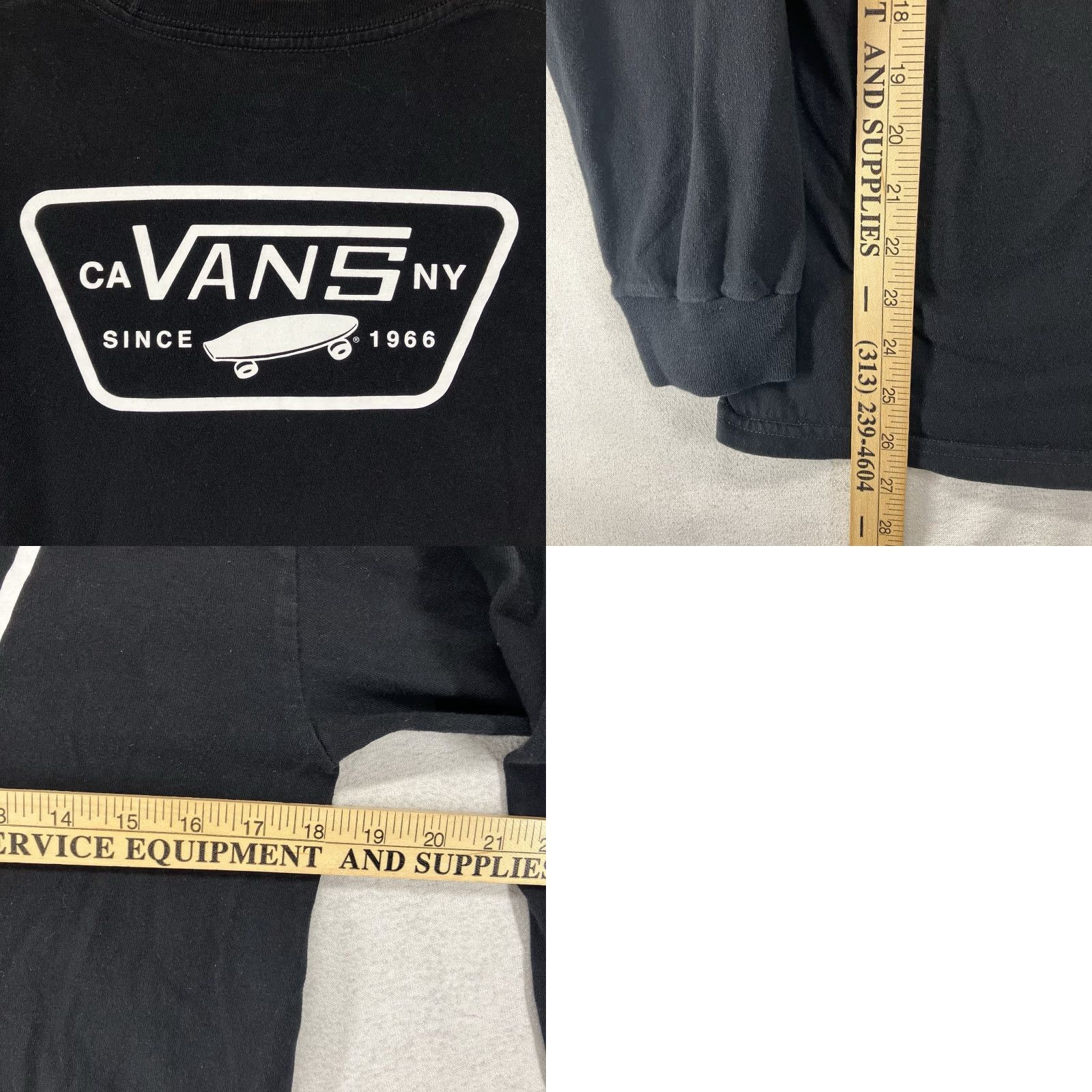 Vans VANS Off The Wall Men's Long Sleeve T-Shirt Graphic Skater Girl 90s Black Cotton Size S Size US S / EU 44-46 / 1 - 8 Thumbnail