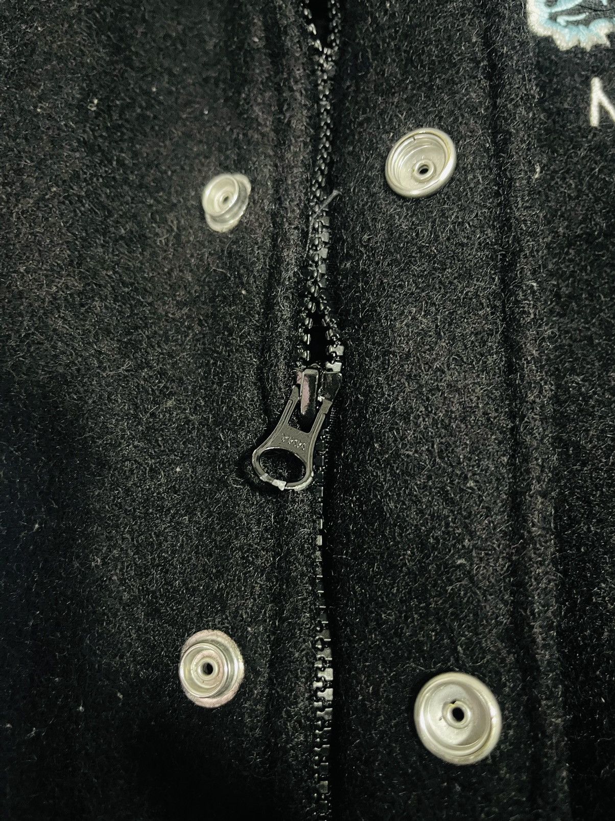 Handmade X Large Wool and Leather Distressed Varsity Jacket (16) Size US L / EU 52-54 / 3 - 8 Thumbnail