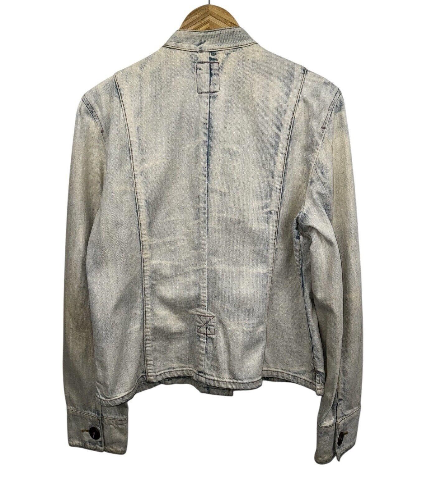 Marithe + Francois Girbaud Marithe Francois Girbaud M+FG Denim Jacket White Wash Sz L Size L / US 10 / IT 46 - 4 Thumbnail
