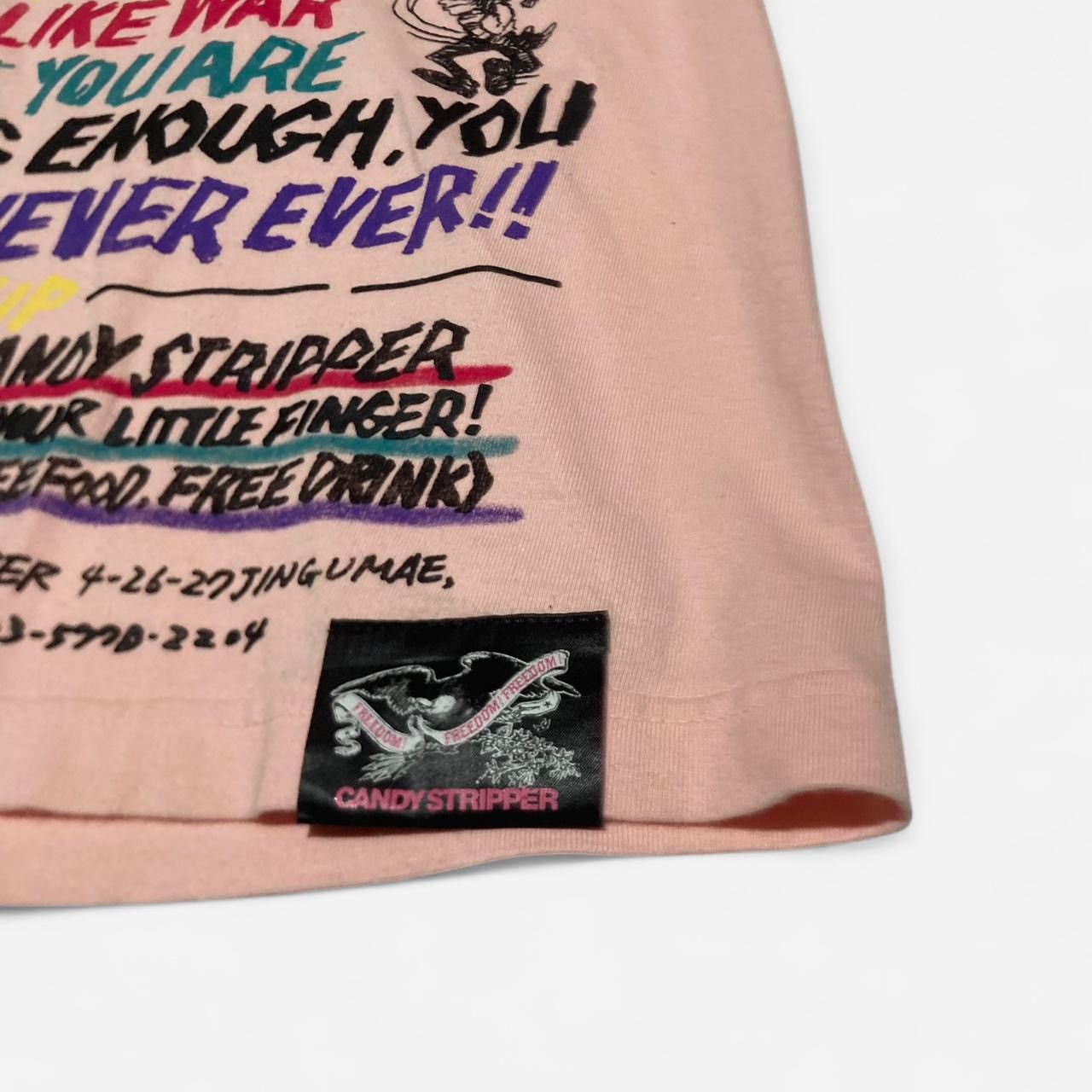Hysteric Glamour Candy Stripper punk graphic pink cotton t-shirt print Size L / US 10 / IT 46 - 2 Thumbnail