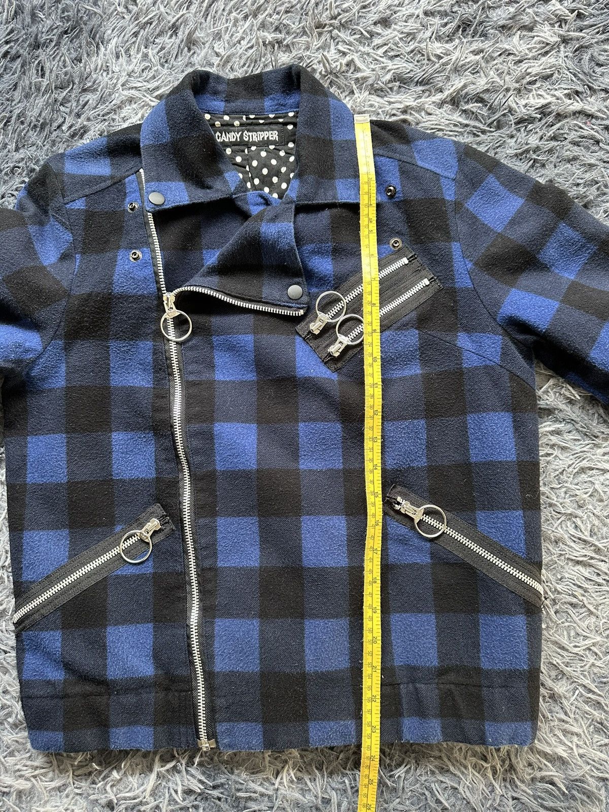 Hysteric Glamour 🔥 Cyberpunk 🔥00's Candy Stripper plaid punk jacket Size US M / EU 48-50 / 2 - 16 Thumbnail