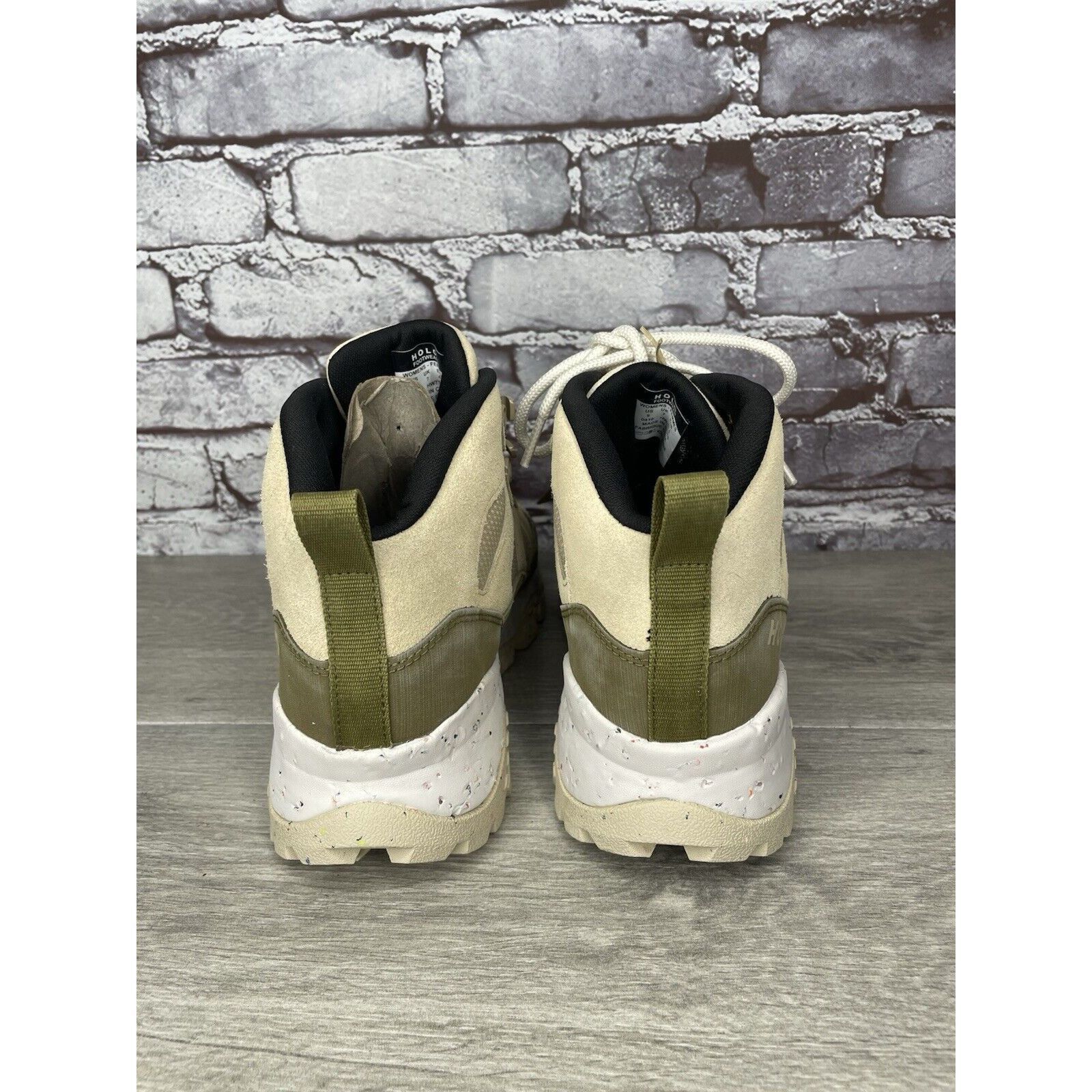 Halo Holo Footwear Troy Eco Leather Mid WP Hiking Boots Khaki Wom Size US 9 / IT 39 - 4 Thumbnail