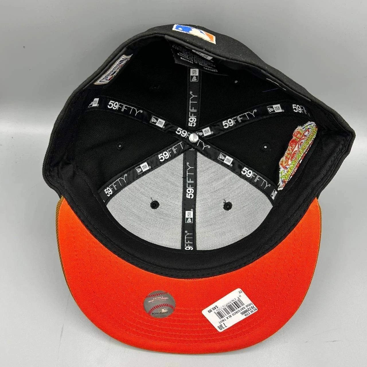 New Era San Francisco Giants Hat Men 7 3/8 Black MLB Fitted Cap New Size ONE SIZE - 3 Thumbnail
