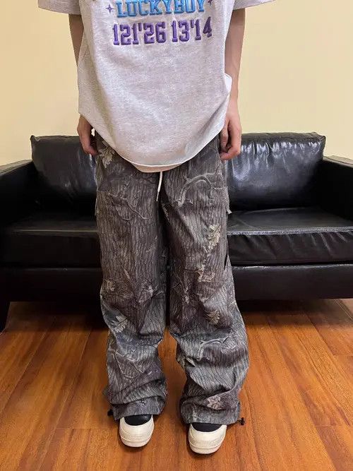 Japanese Brand Gray High Street Vintage Loose Casual Pants Size US 31 - 8 Thumbnail