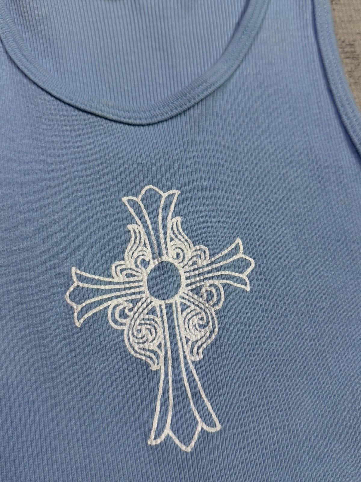 Chrome Hearts Y2K Hairy Cross Baby Blue Tanktop Size L / US 10 / IT 46 - 5 Thumbnail