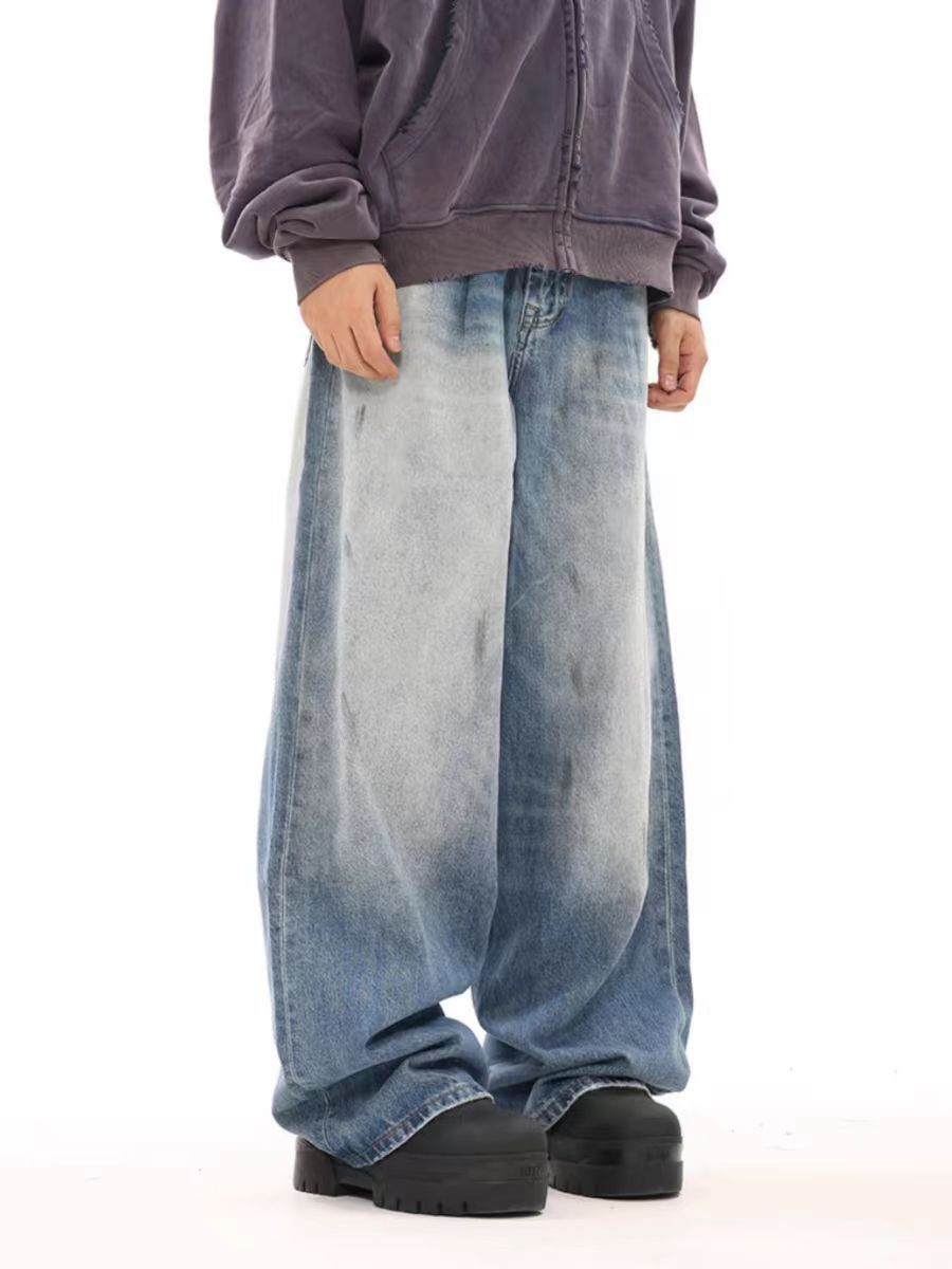 Japanese Brand × Vintage Vintage street washed and worn loose jeans Size US 28 / EU 44 - 1 Thumbnail