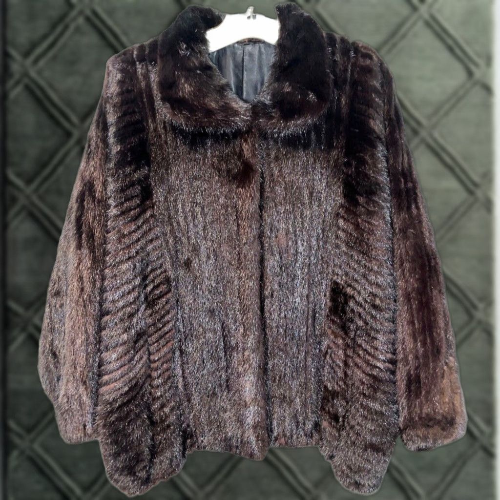 Vintage VINTAGE Severyn Furs Short Jacket Coat Womens 10 PRISTINE Brown Mink Fur, Lined, Collared, Button Front Womens Size 32" / US 10 / IT 46 - 1 Thumbnail