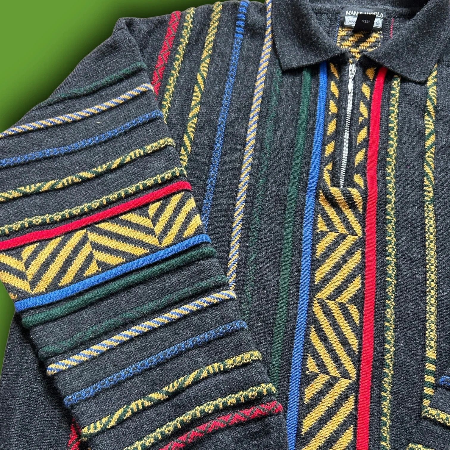 Vintage Vintage 90s Coogi Style Three Quarter Pullover Jumper Size US L / EU 52-54 / 3 - 3 Thumbnail